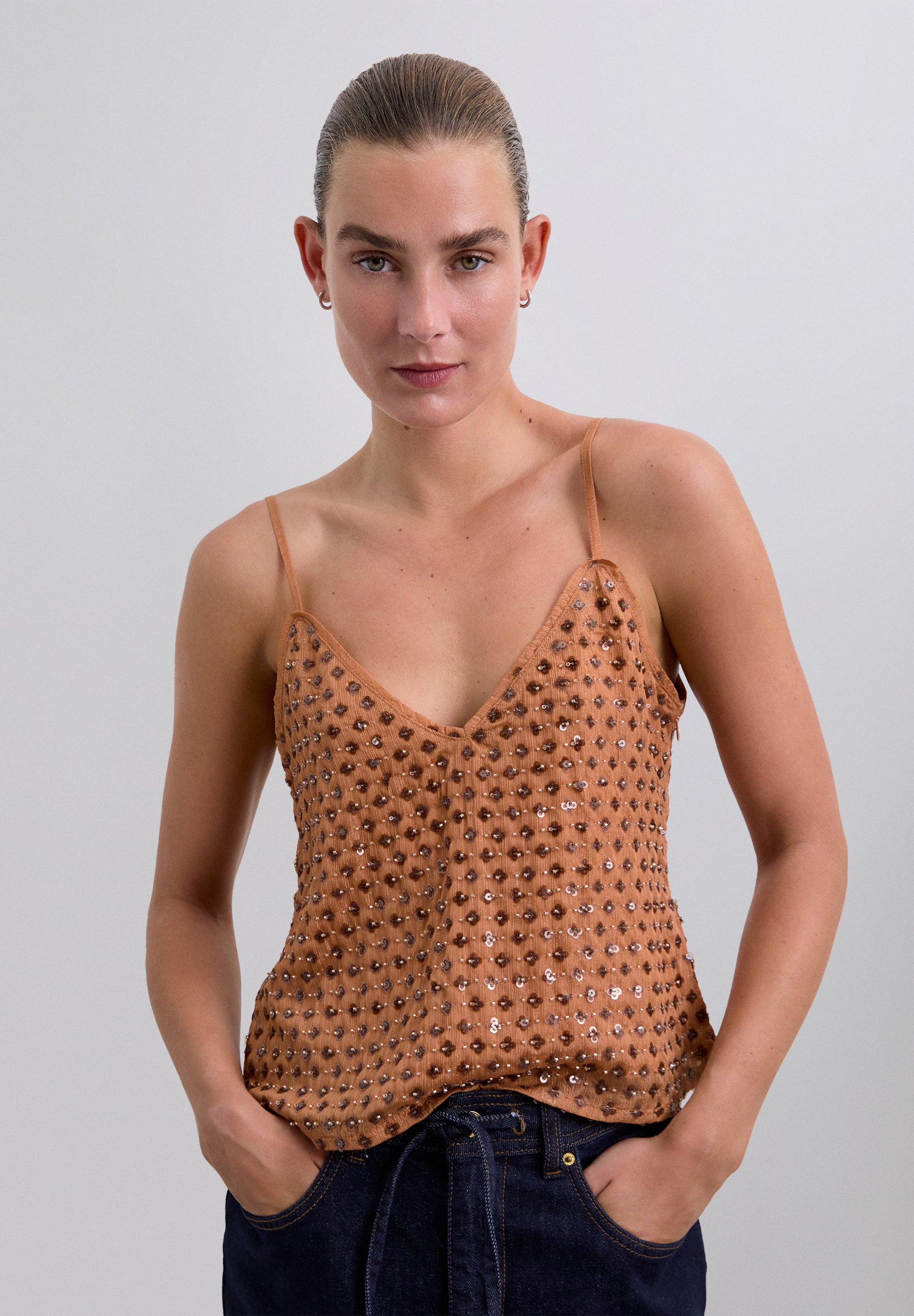TOP BRETELLES SEQUINS