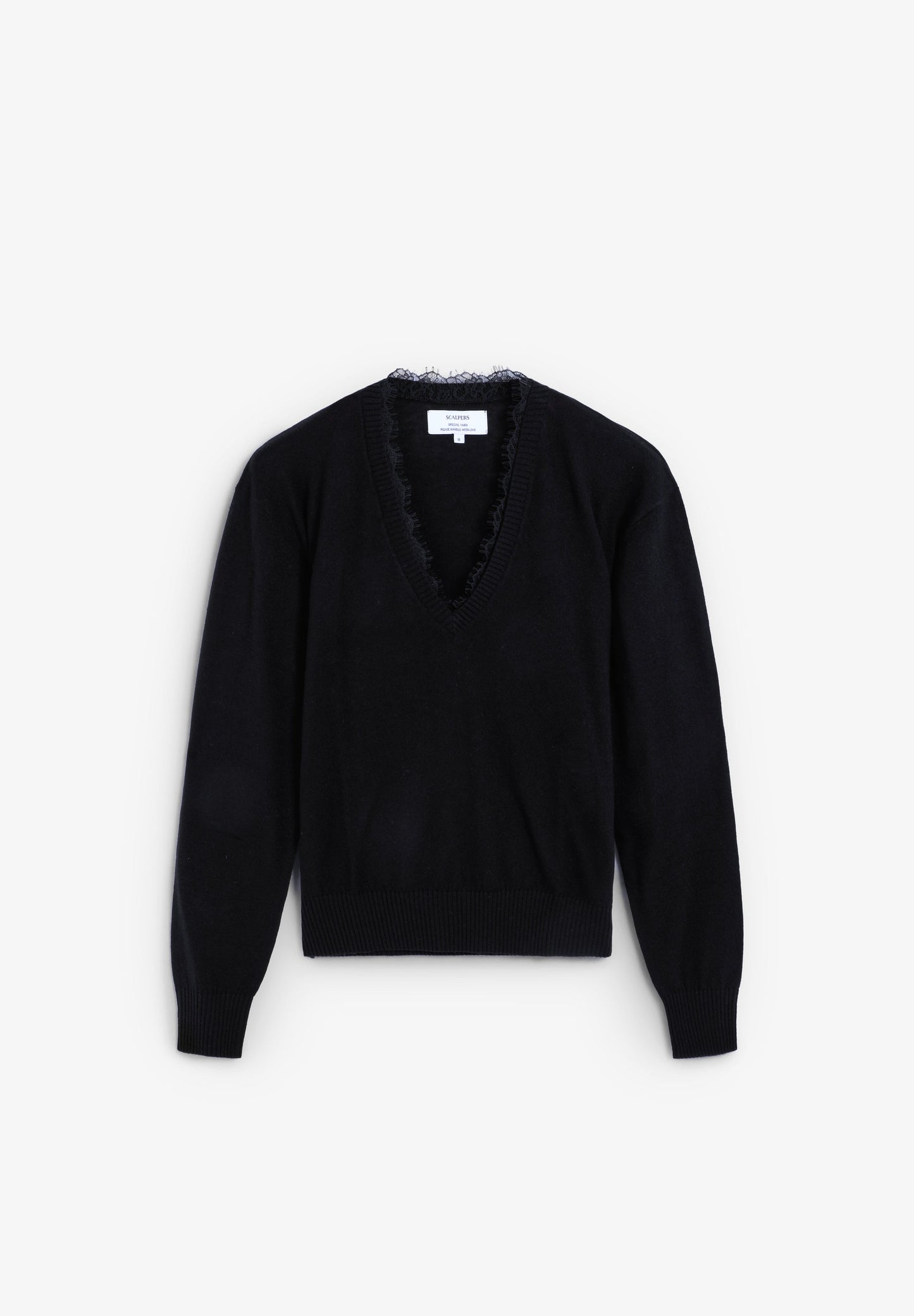 V-NECK SWEATER WITH LACE
