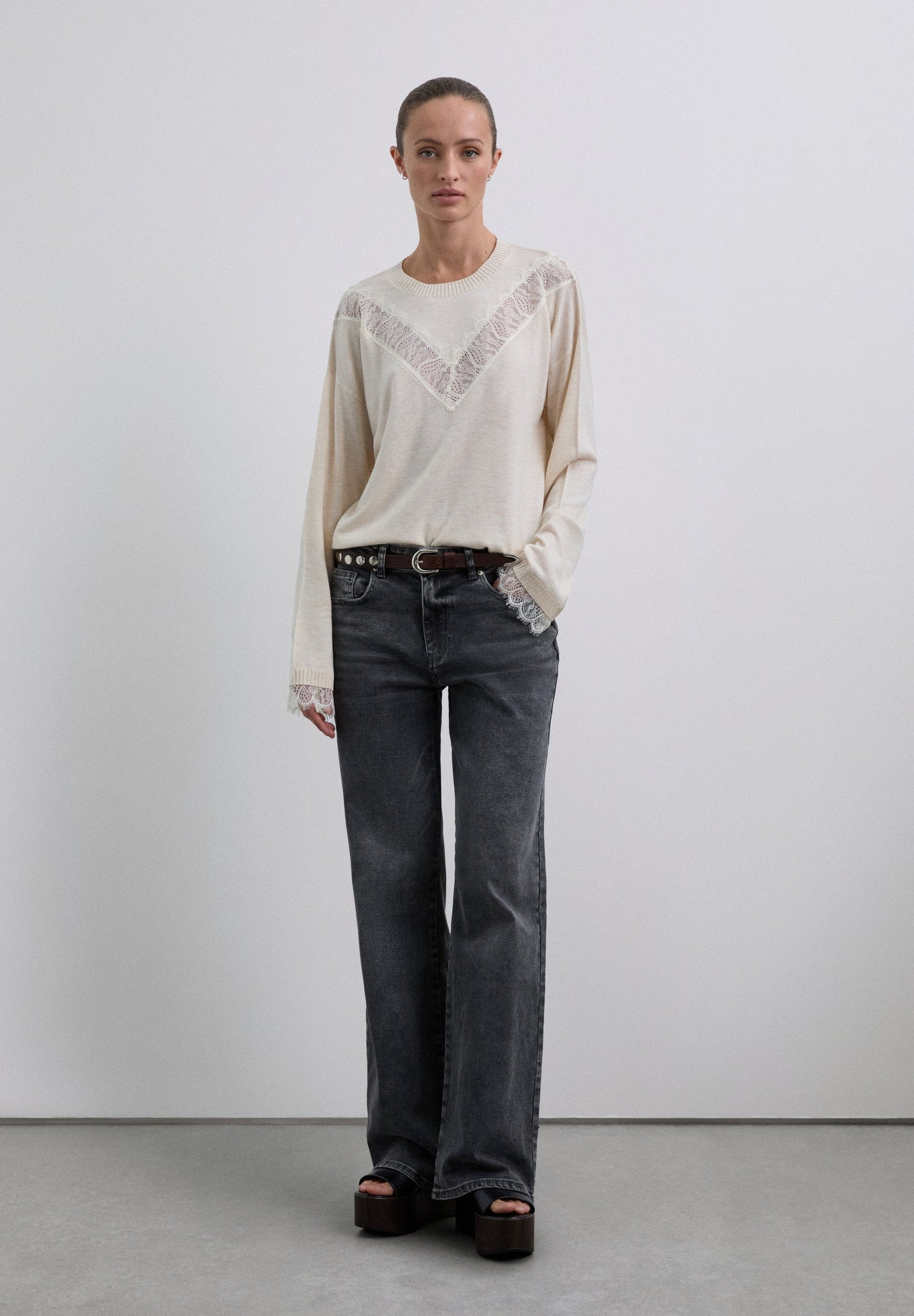 LACE DETAIL SWEATER