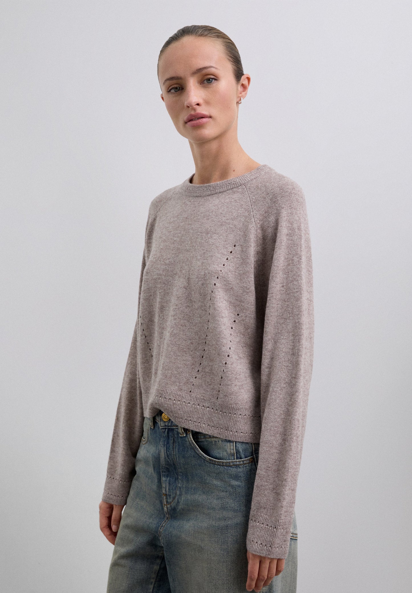 WOOL SWEATER WITH MINI CUTOUTS