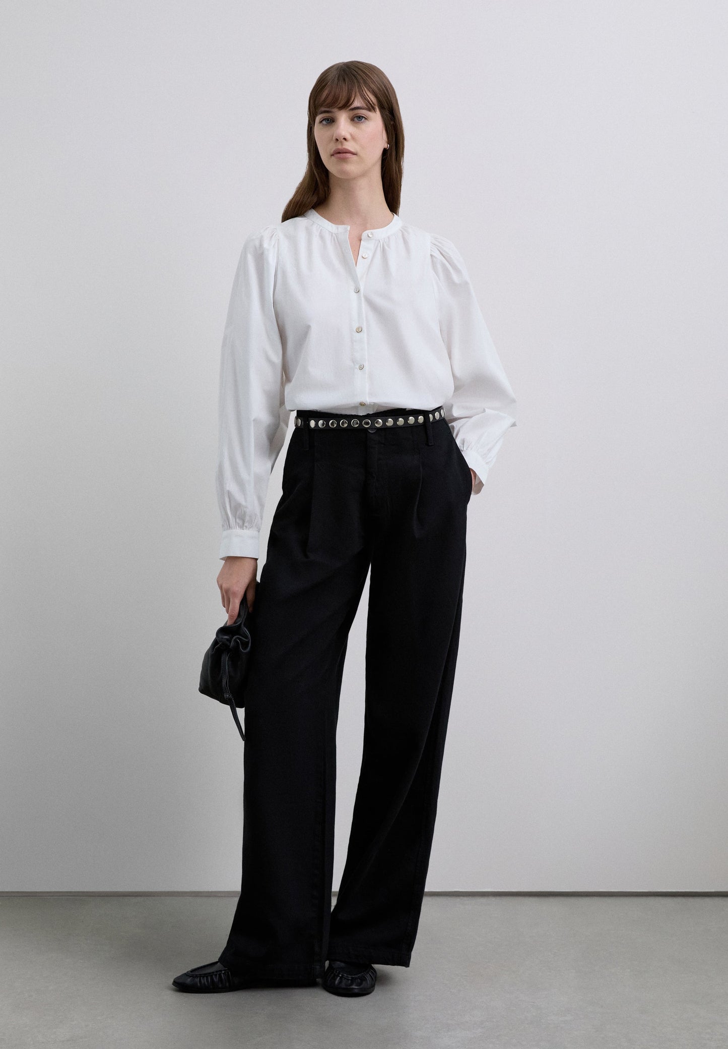 POPLIN PUFF SLEEVE SHIRT