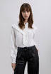 RUCHED BLOUSE WITH RUFFLES.