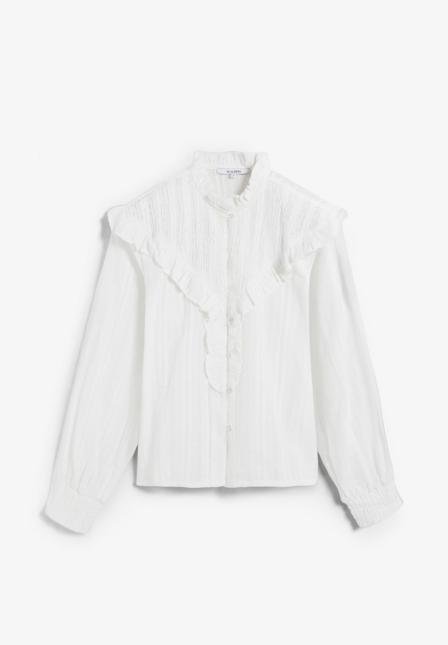 BLUSA FRUNCIDA CON VOLANTE - Scalpers
