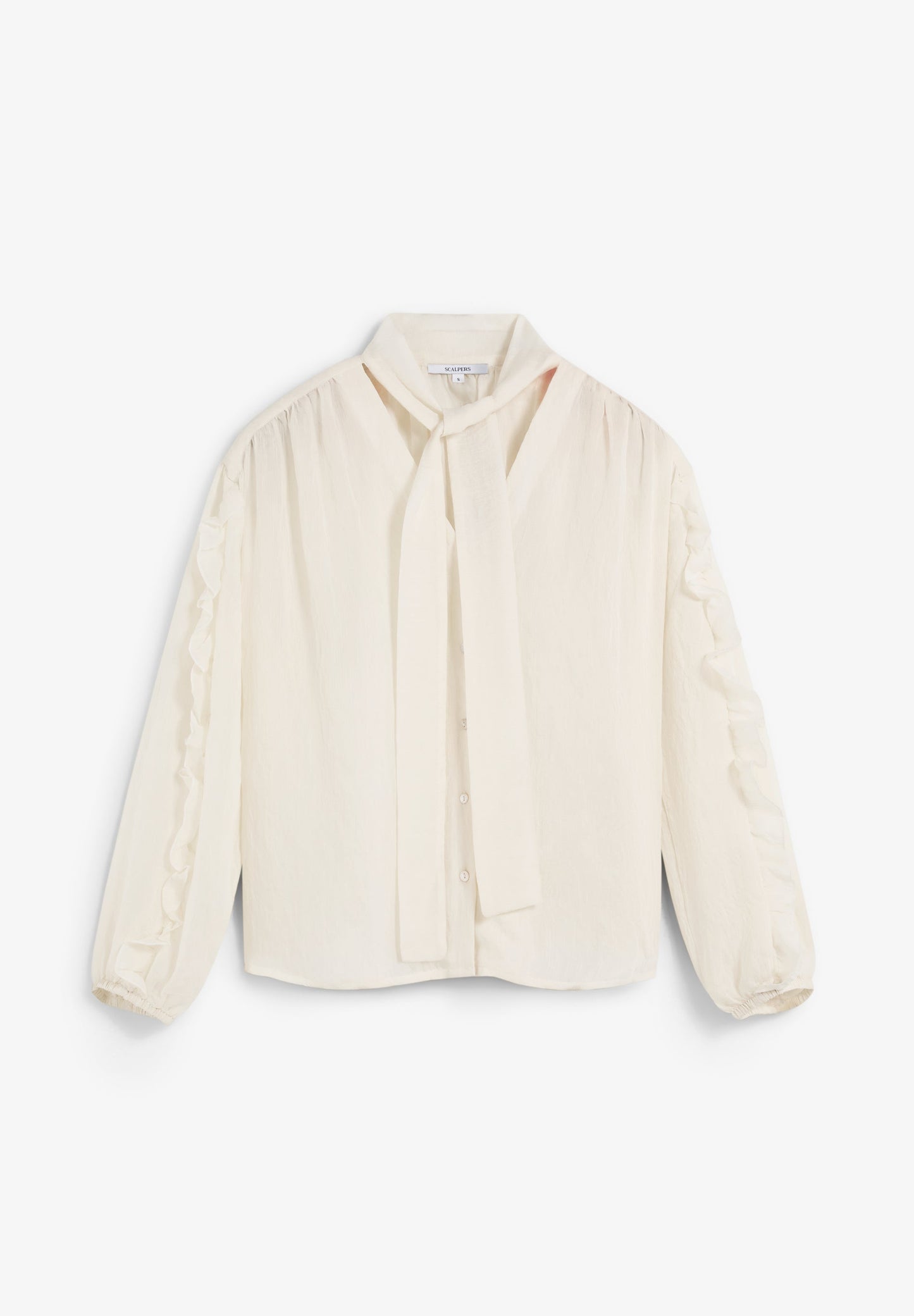 BLUSE MIT SCHLEIFE UND RAFFUNGEN