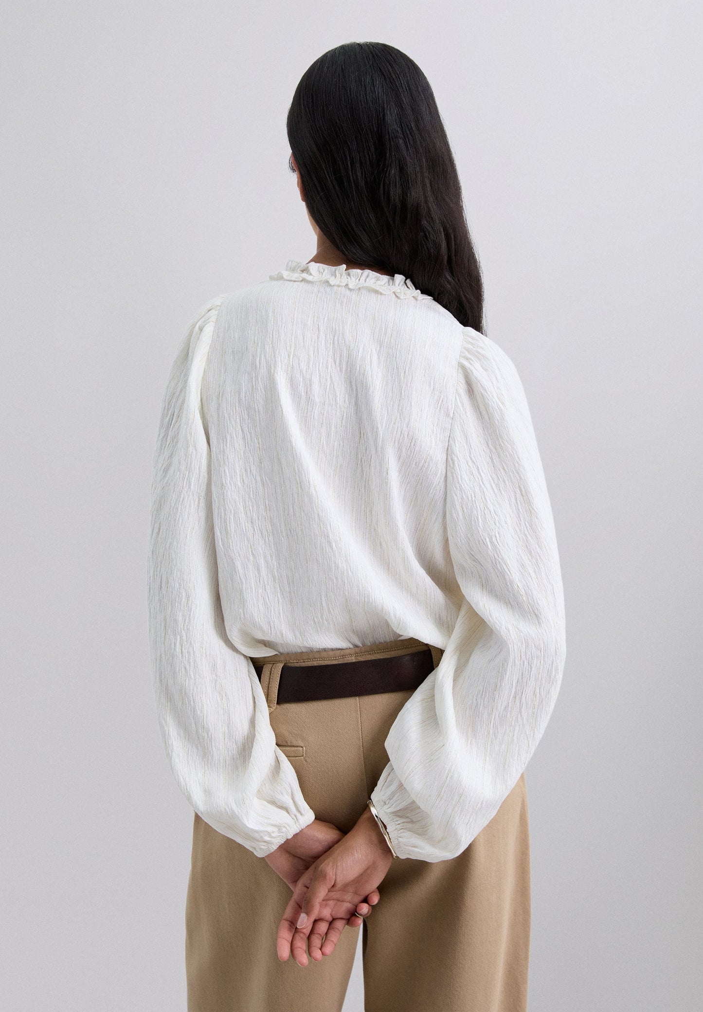 BLUSA FRUNCES HILO METALIZADO