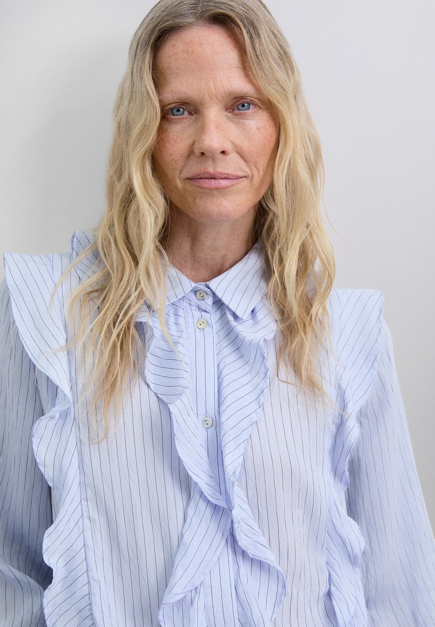 SCSTRIPESFRILL SHIRT