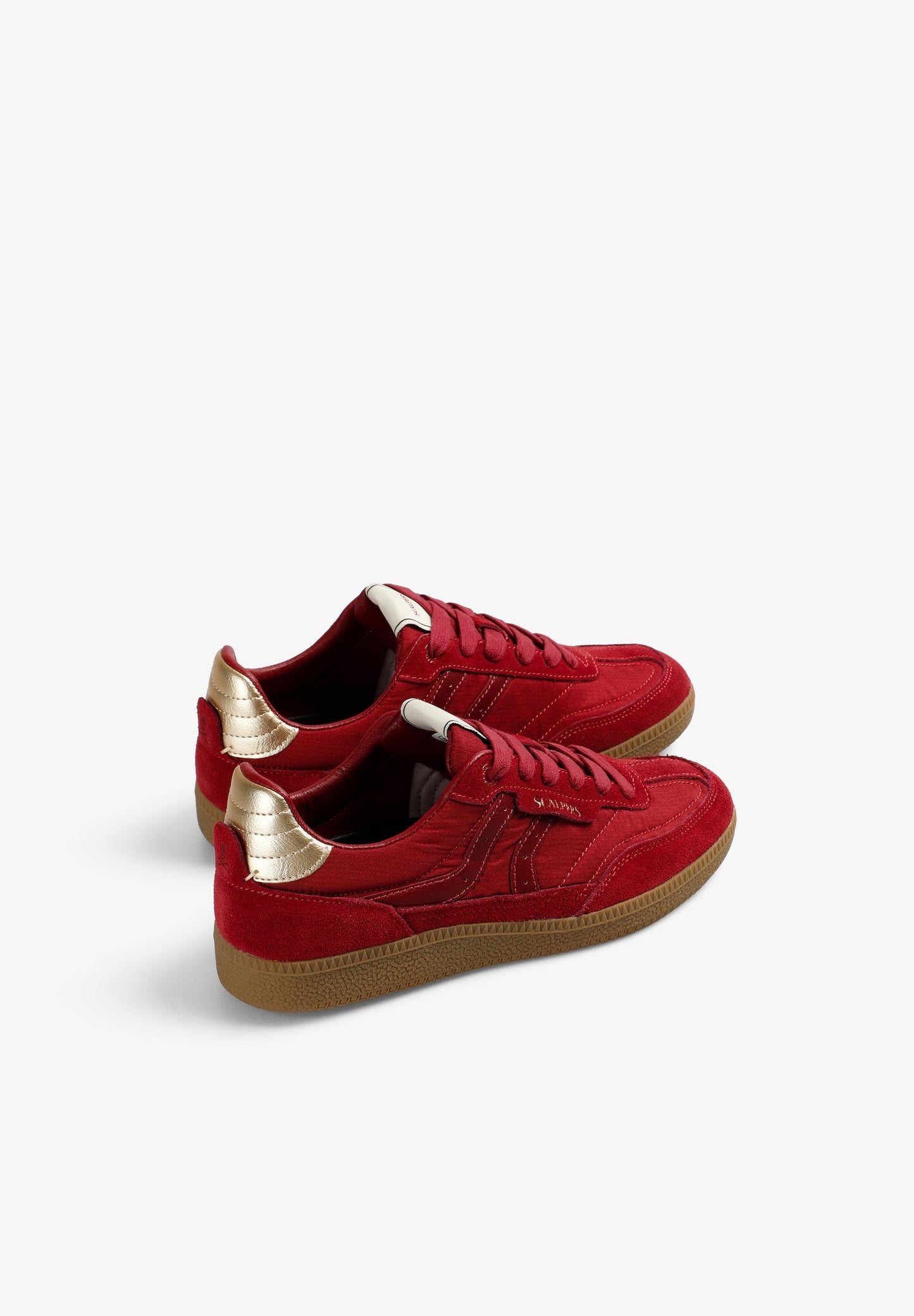 BASKETS EN DAIM AVEC TALON MÉTALLISÉ