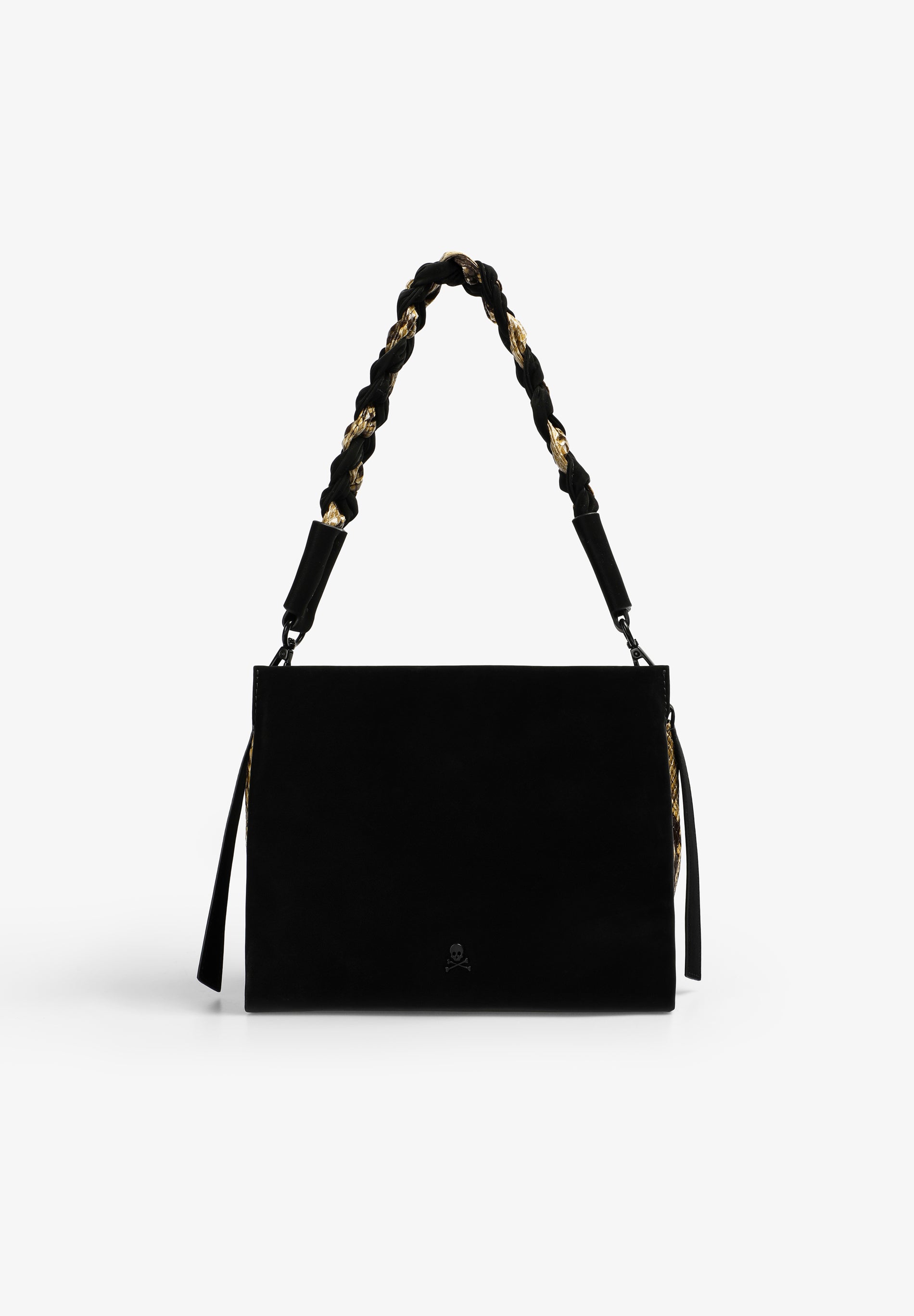 BRAIDED BAG WITH ANIMAL PRINT DETAILS