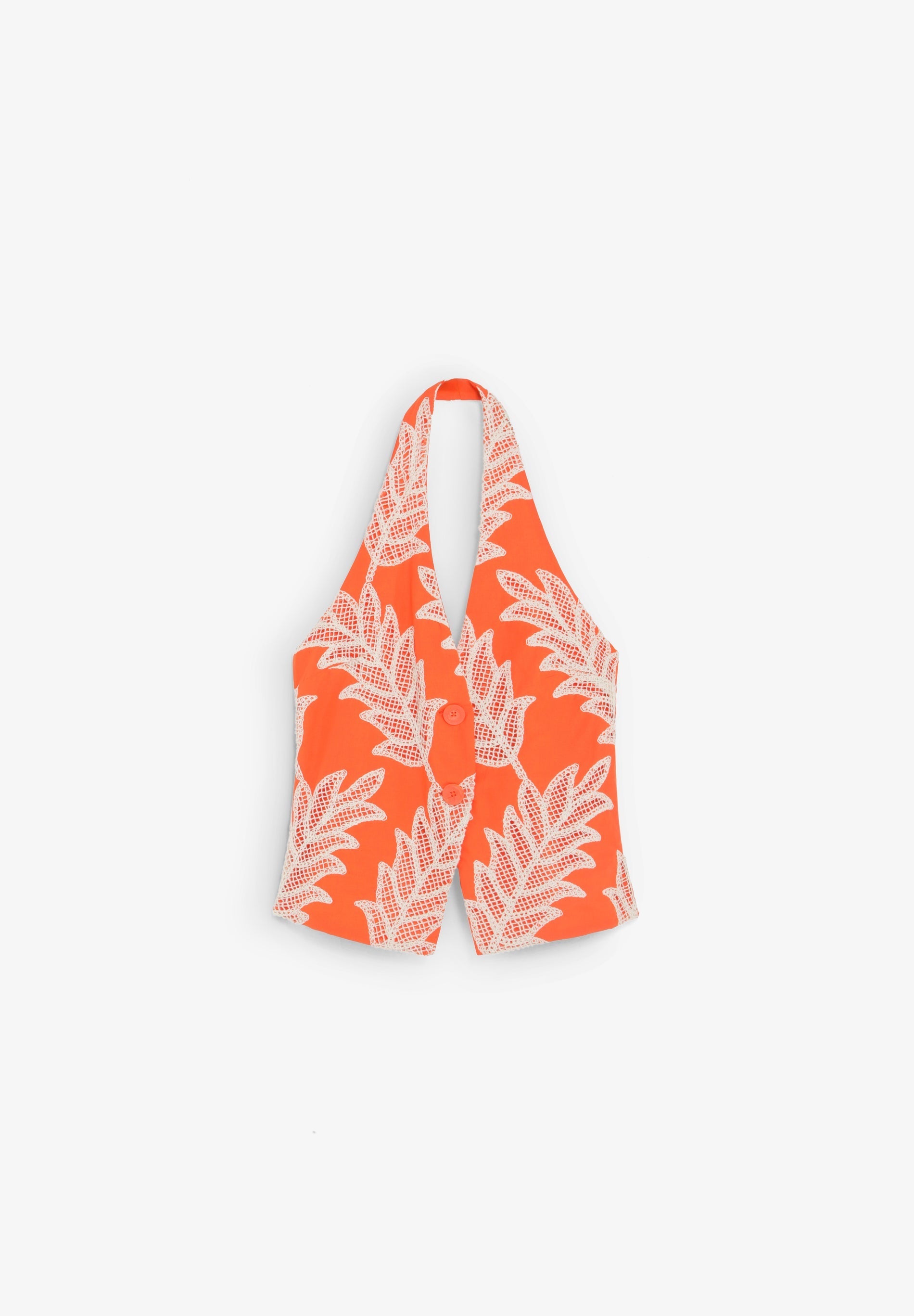 HALTER TOP WITH EMBROIDERY