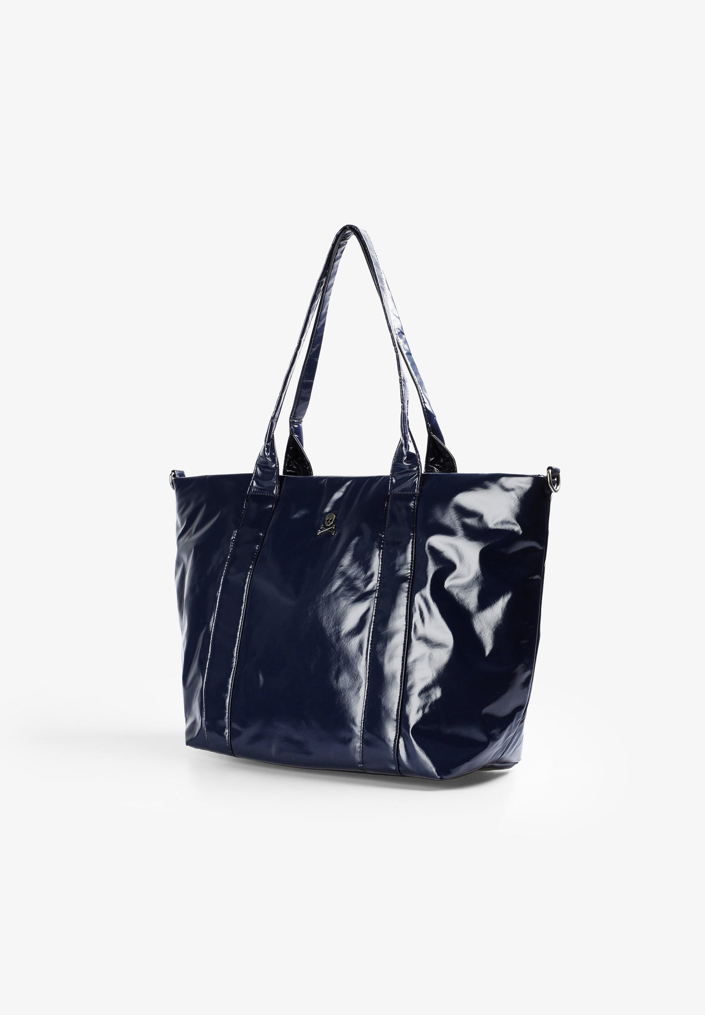 METALLIC-SHOPPER-TASCHE MIT TOTENKOPF