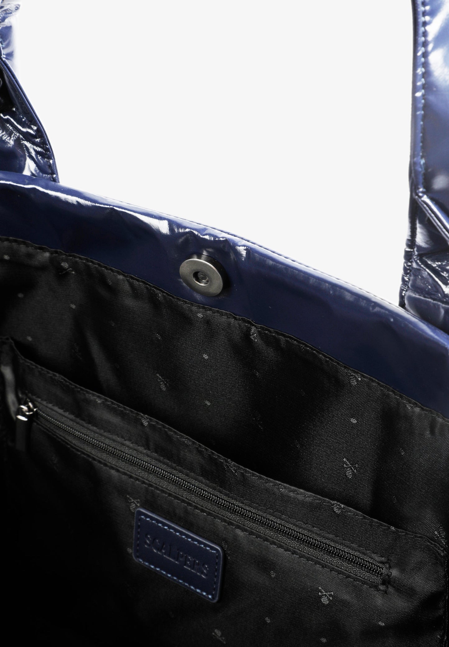 METALLIC-SHOPPER-TASCHE MIT TOTENKOPF