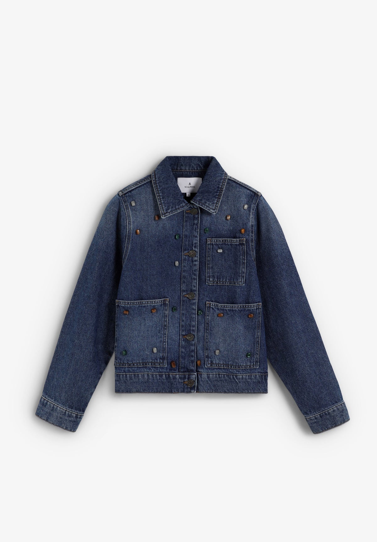 VESTE EN JEAN AVEC PERLES