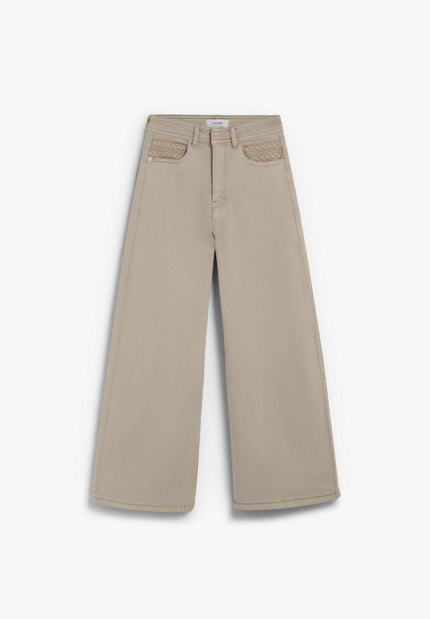HIGH-RISE TROUSERS WITH STITCHING DETAIL