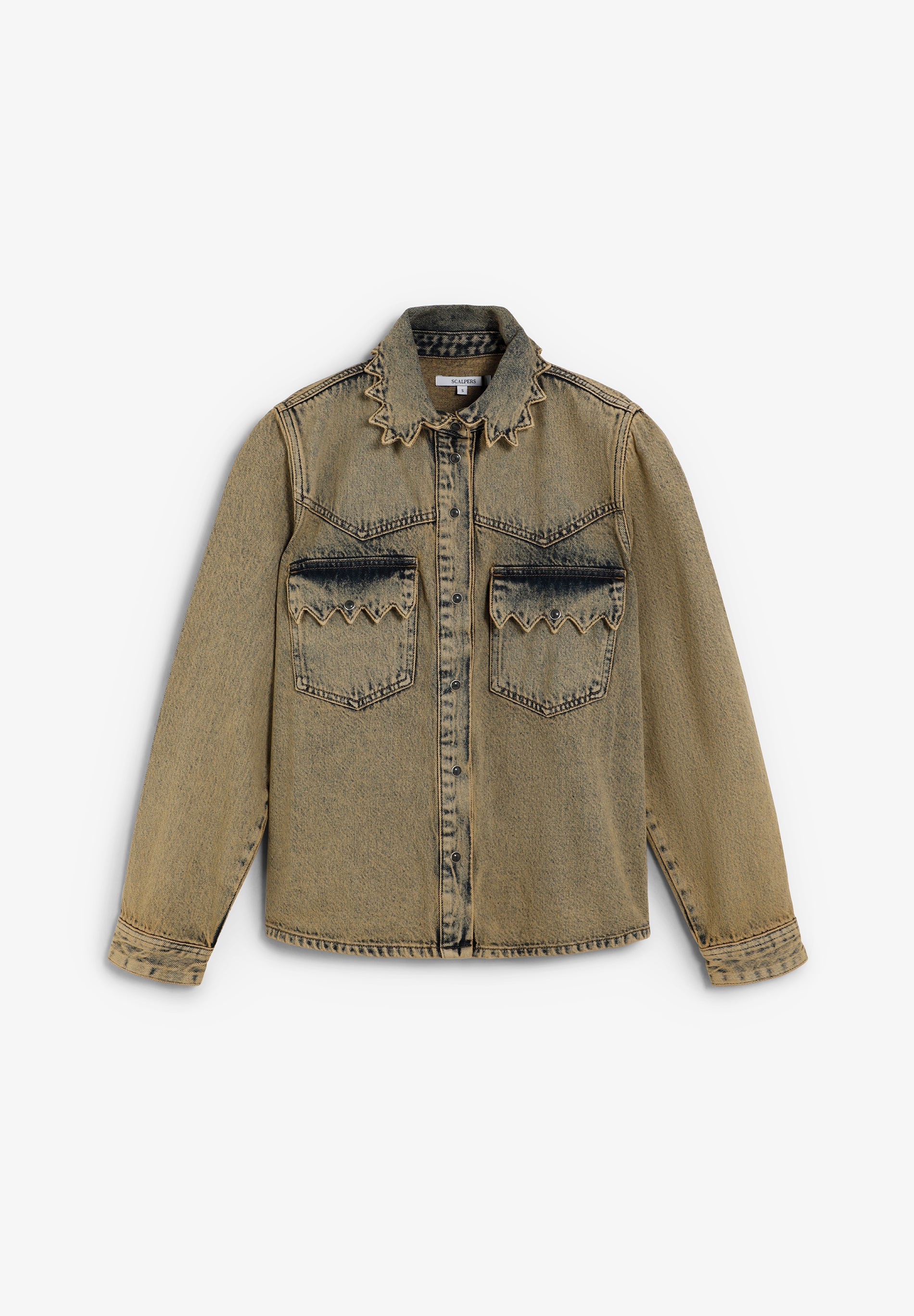 SCSCALLOPWASHED DENIM SHIRT