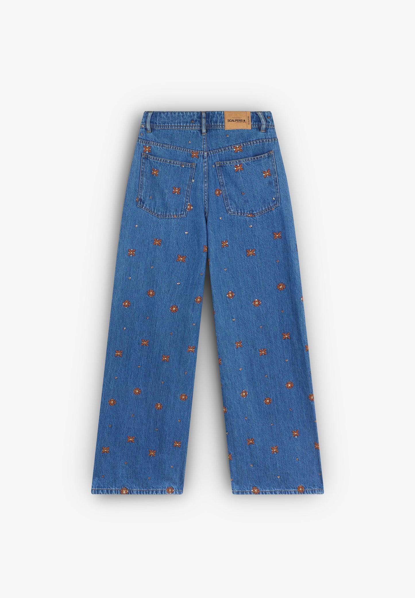 GERADE DENIM-HOSE MIT BLUMEN