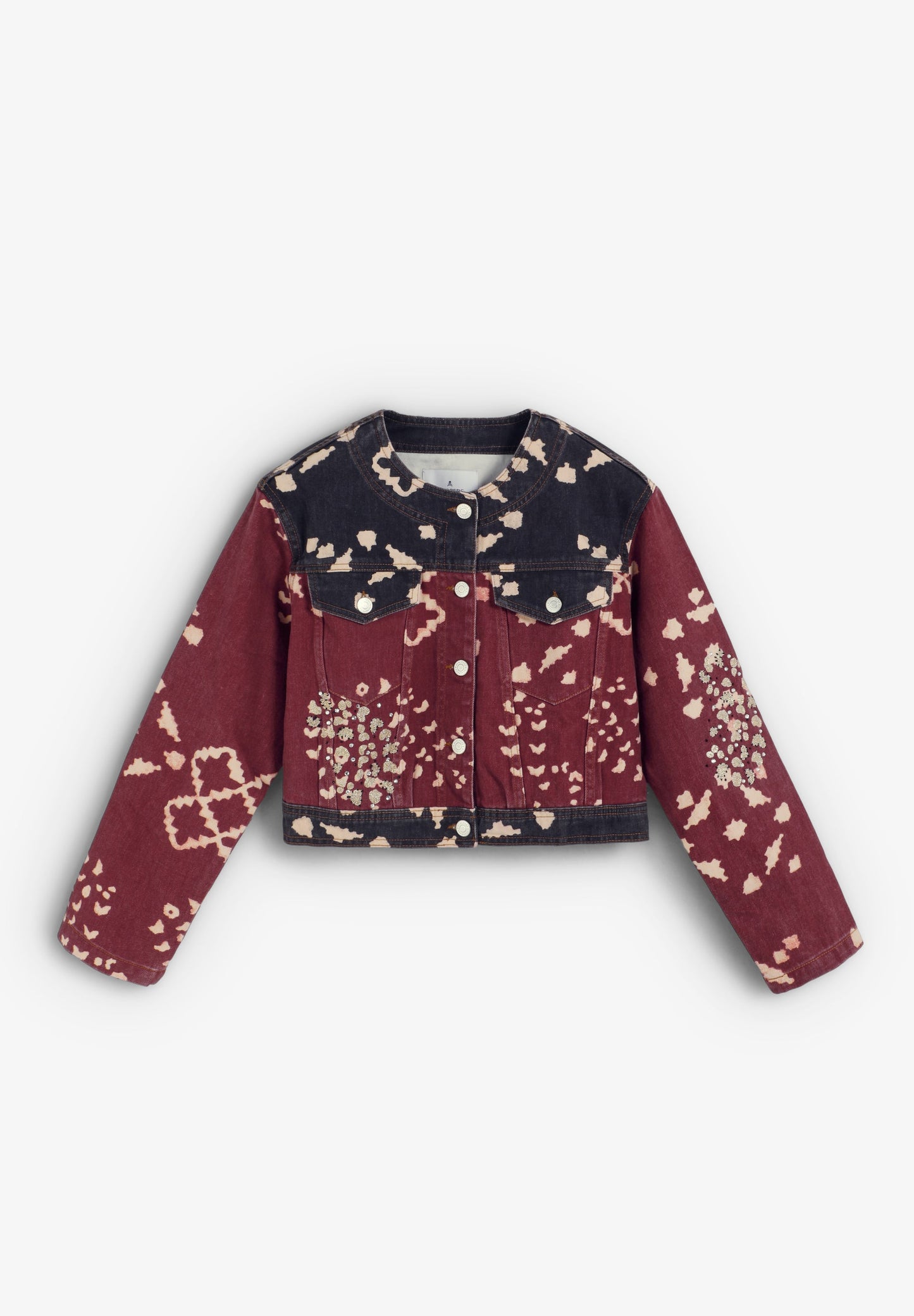 CROPPED-DENIMHEMD MIT PRINT