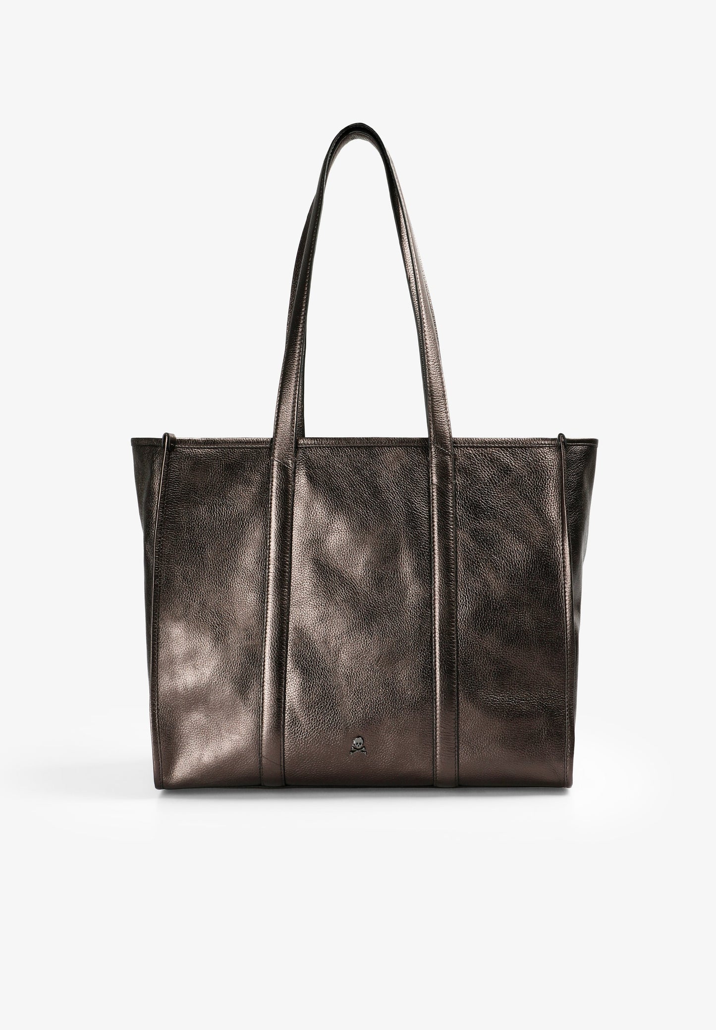 METALLIC LEREN SHOPPER