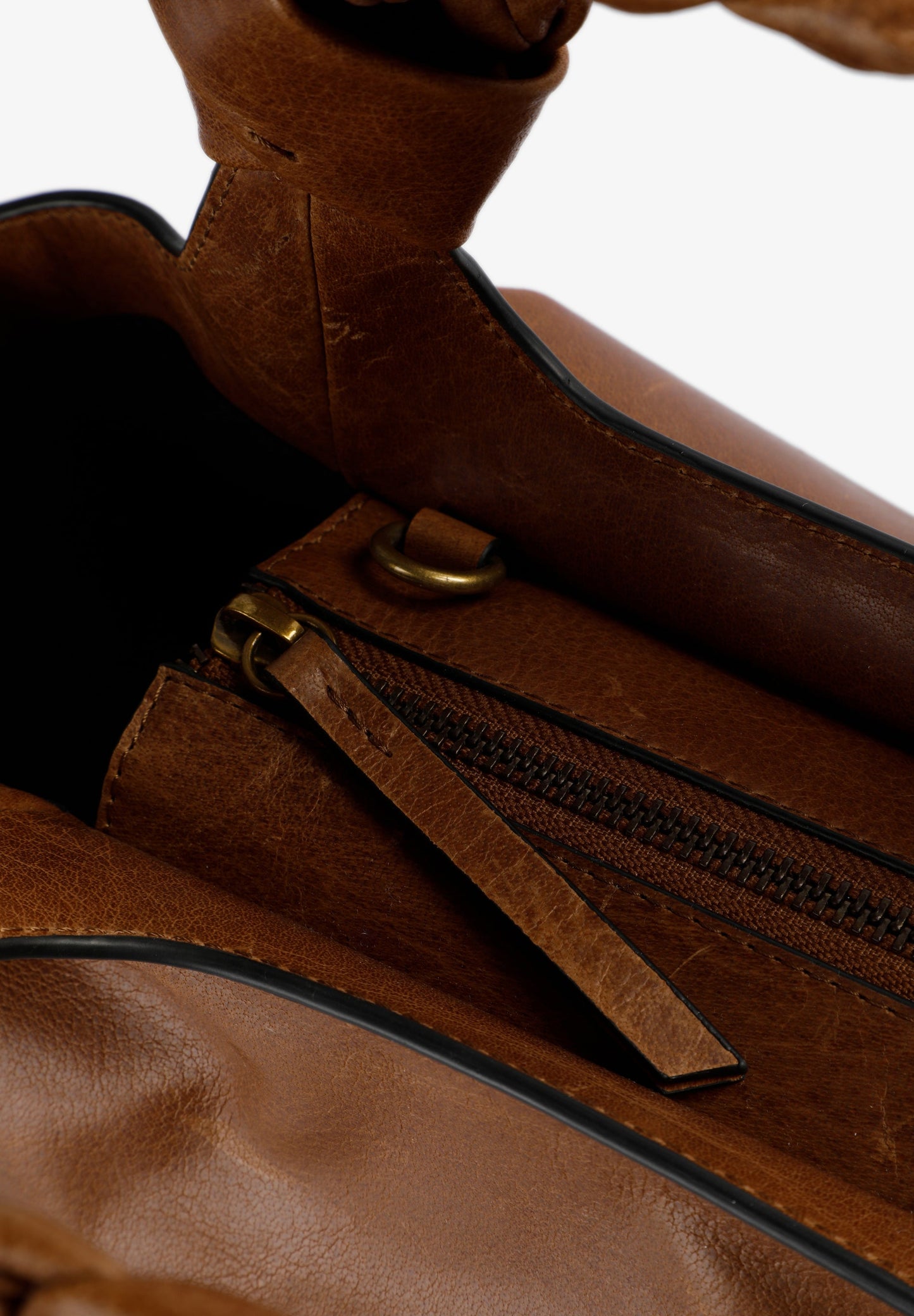 HANDTAS LEER GEVLOCHTEN HENGSEL