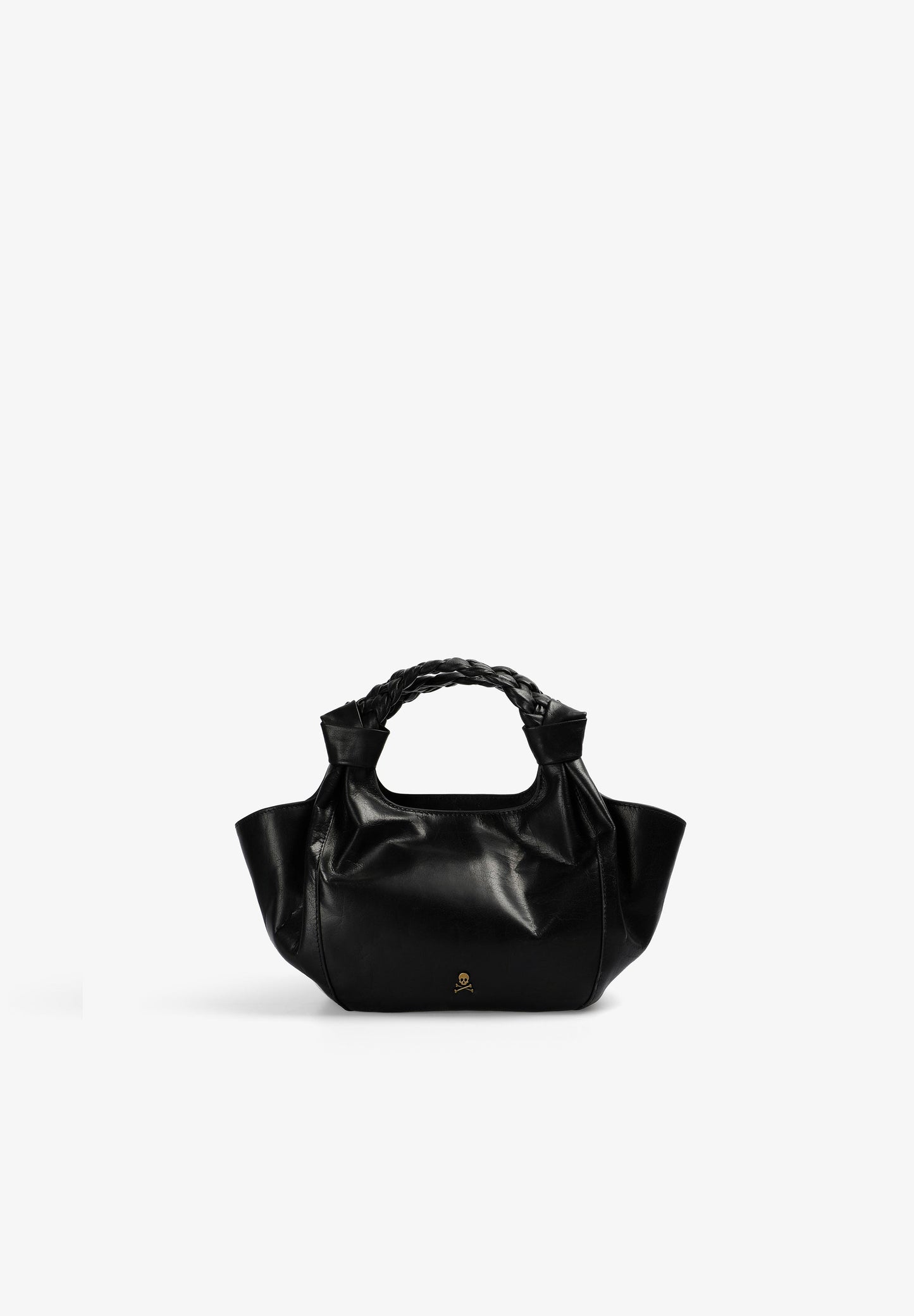 LEATHER MINI BAG WITH BRAIDED HANDLE