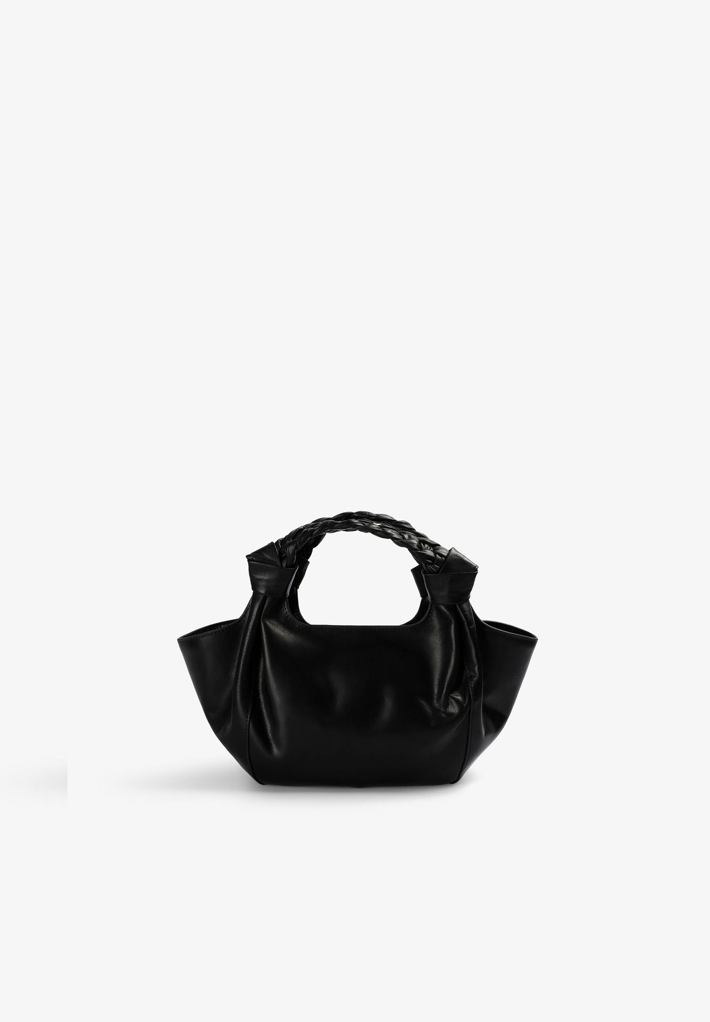 LEATHER MINI BAG WITH BRAIDED HANDLE