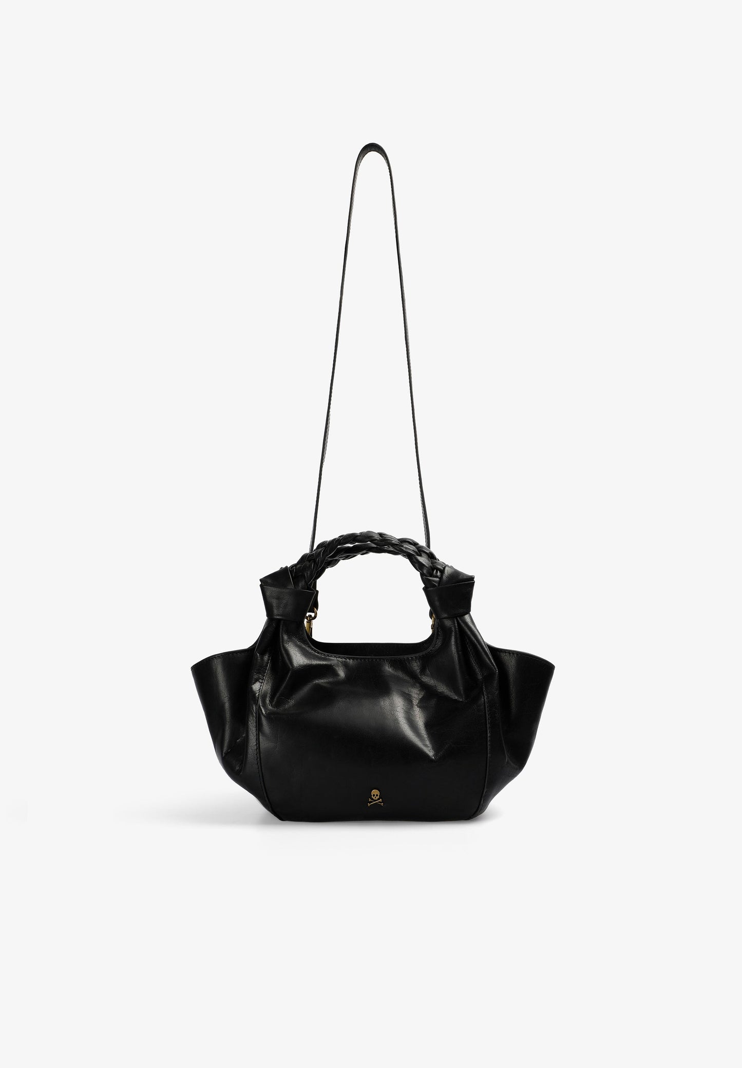 LEATHER MINI BAG WITH BRAIDED HANDLE