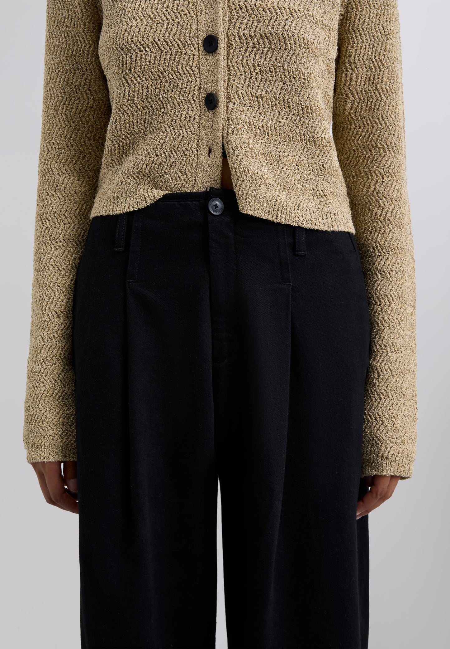 DARTED COTTON TROUSERS