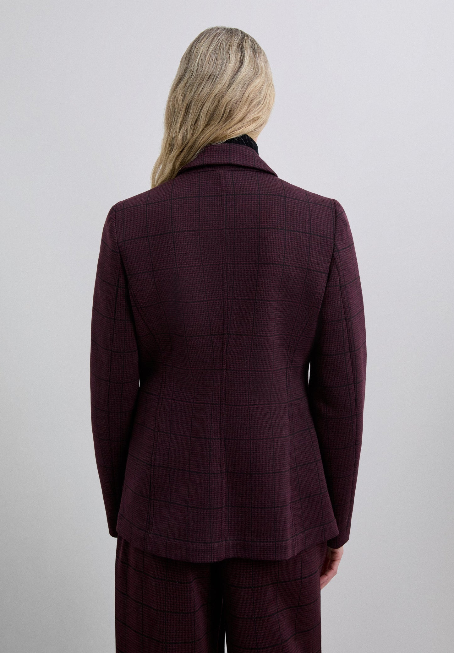BURGUNDY CHECK BLAZER