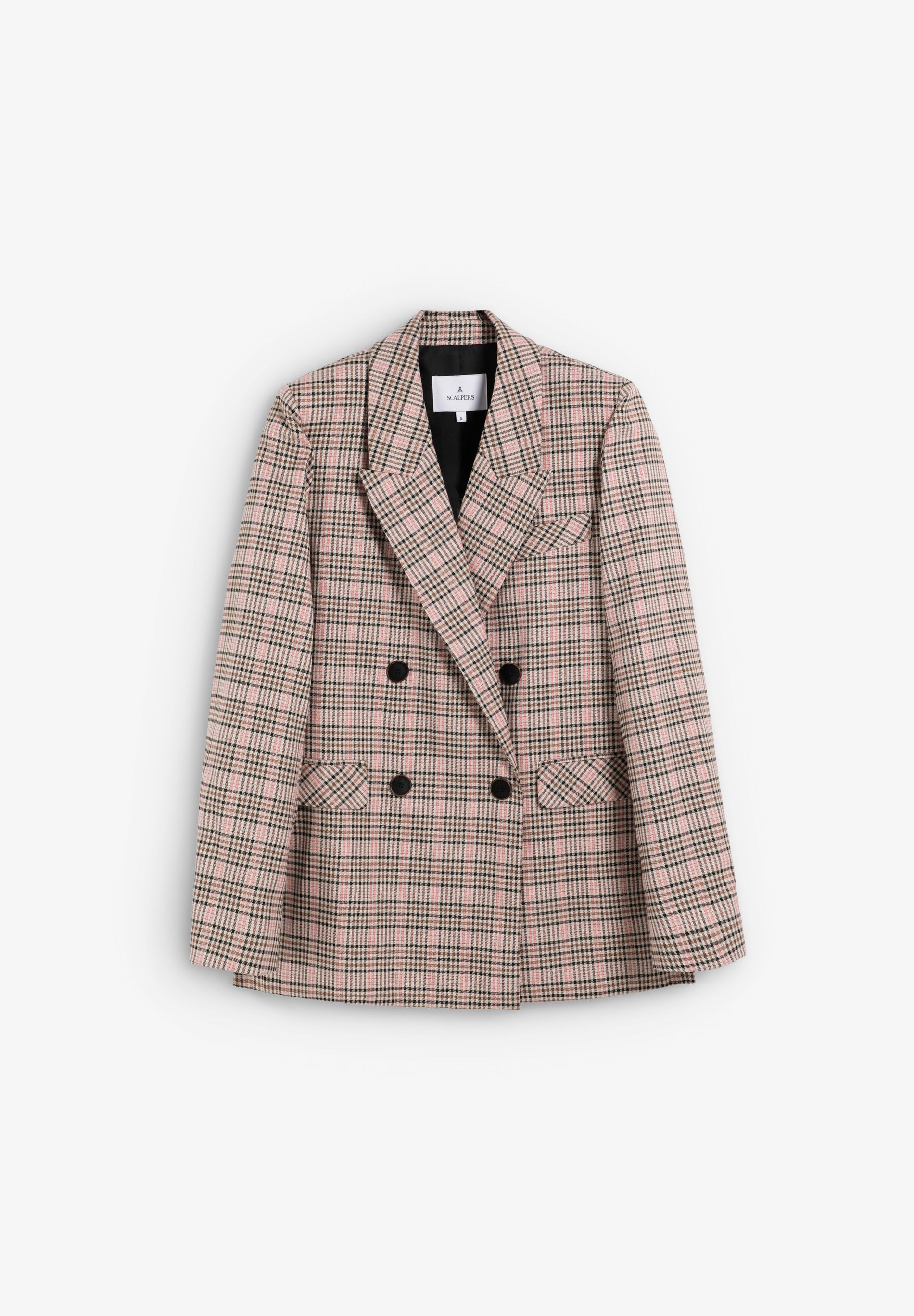 DOUBLE-BREASTED CHECK BLAZER