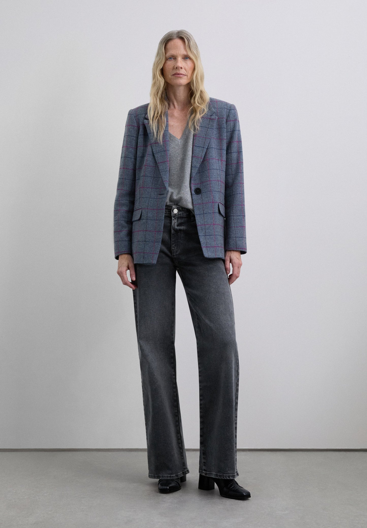 CHECK WOOL BLAZER