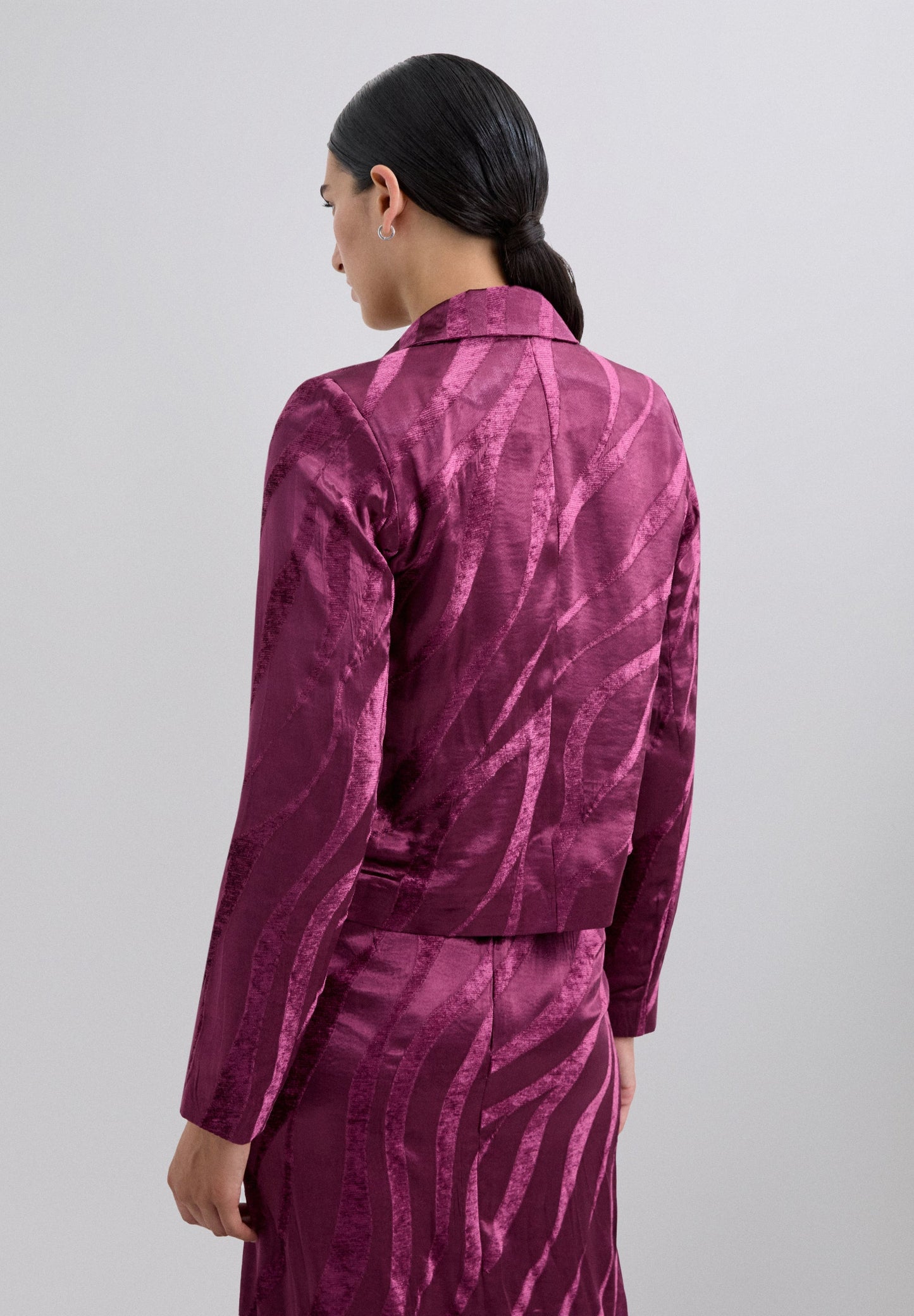 VESTE CROPPED JACQUARD