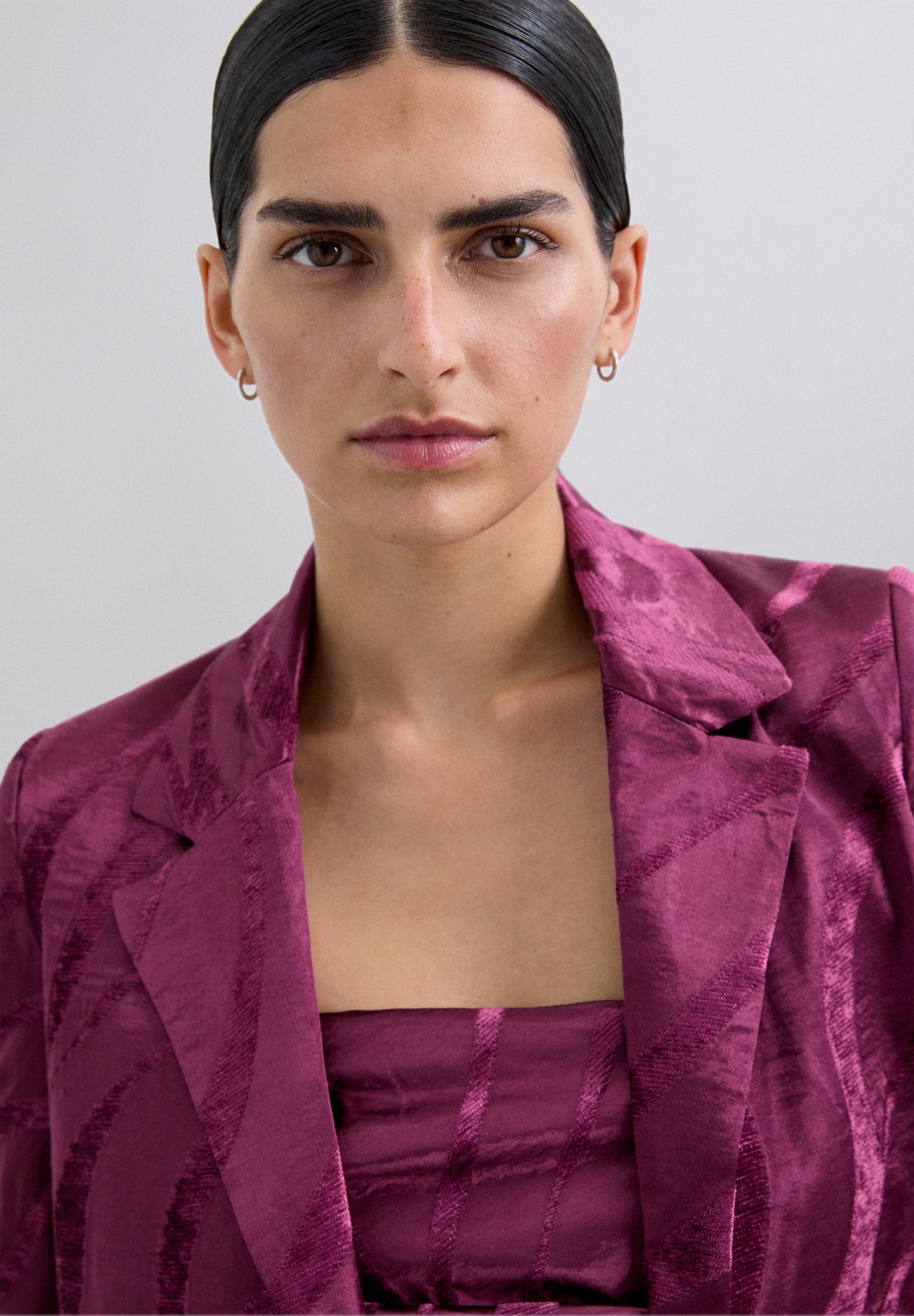 VESTE CROPPED JACQUARD