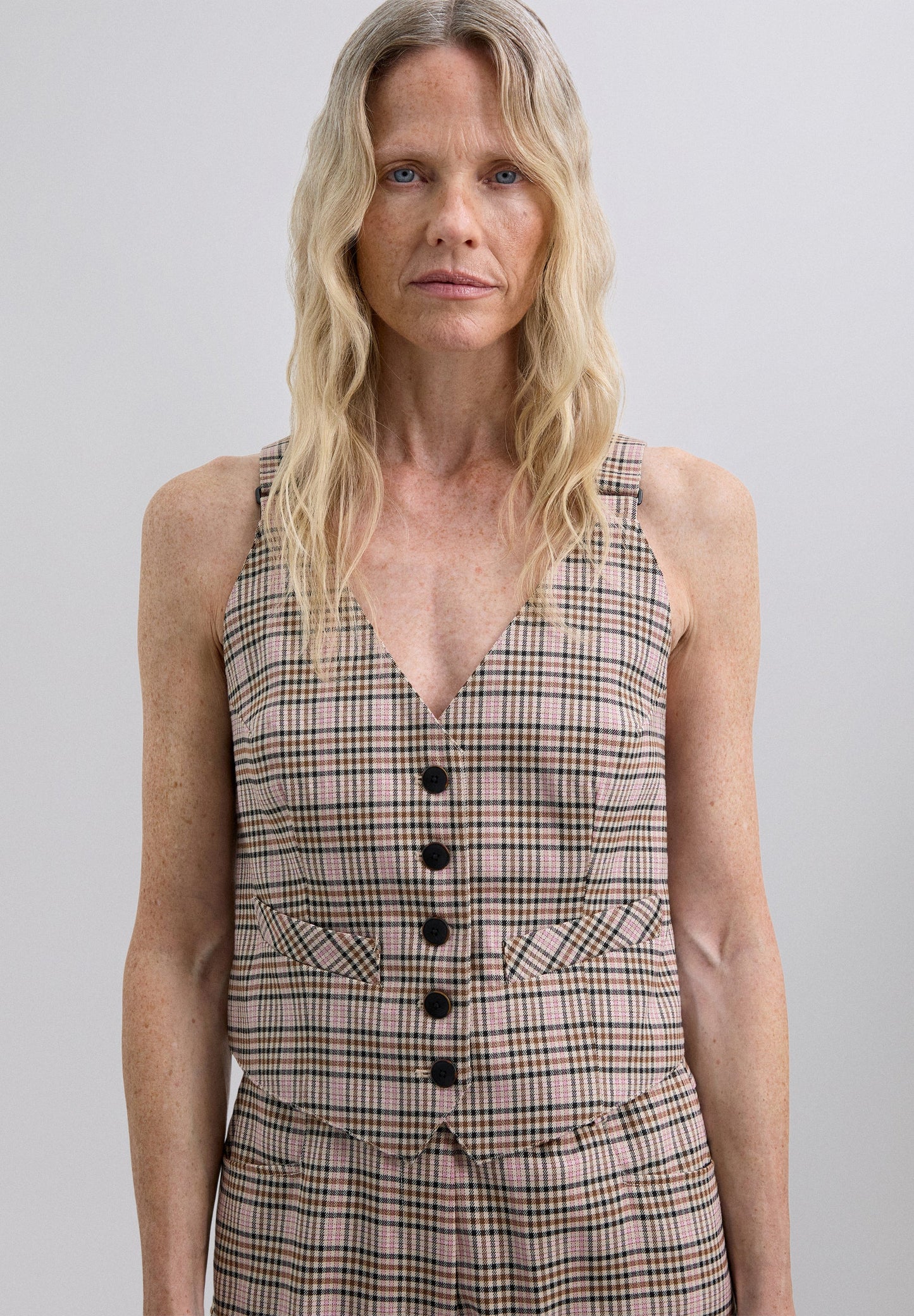 GILET CARREAUX BRETELLES