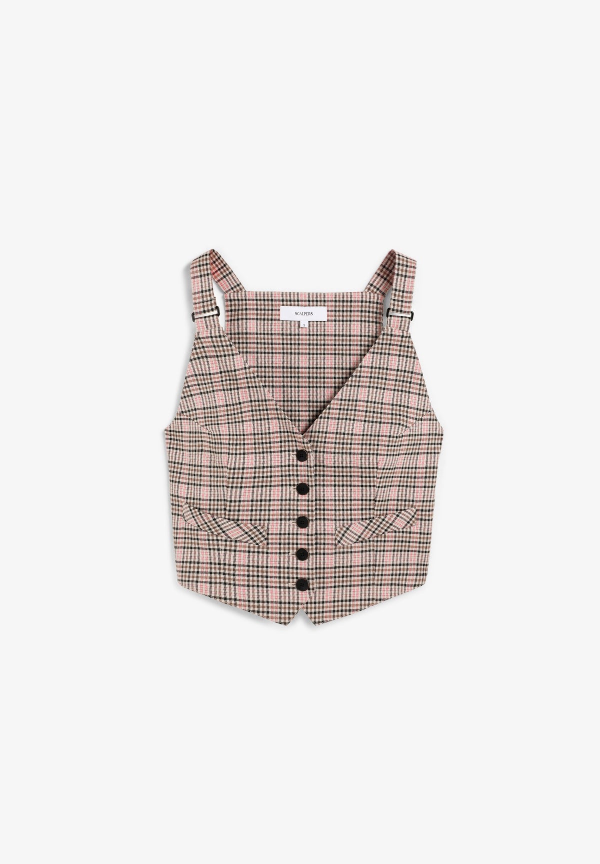 CHECK GILET WITH BRACES