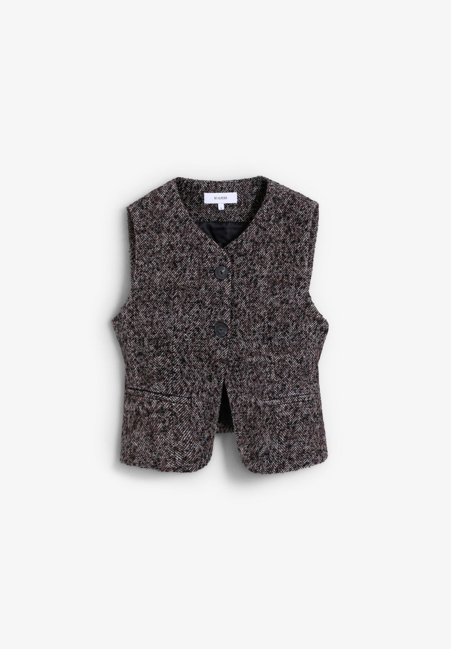 FITTED HERRINGBONE WAISTCOAT
