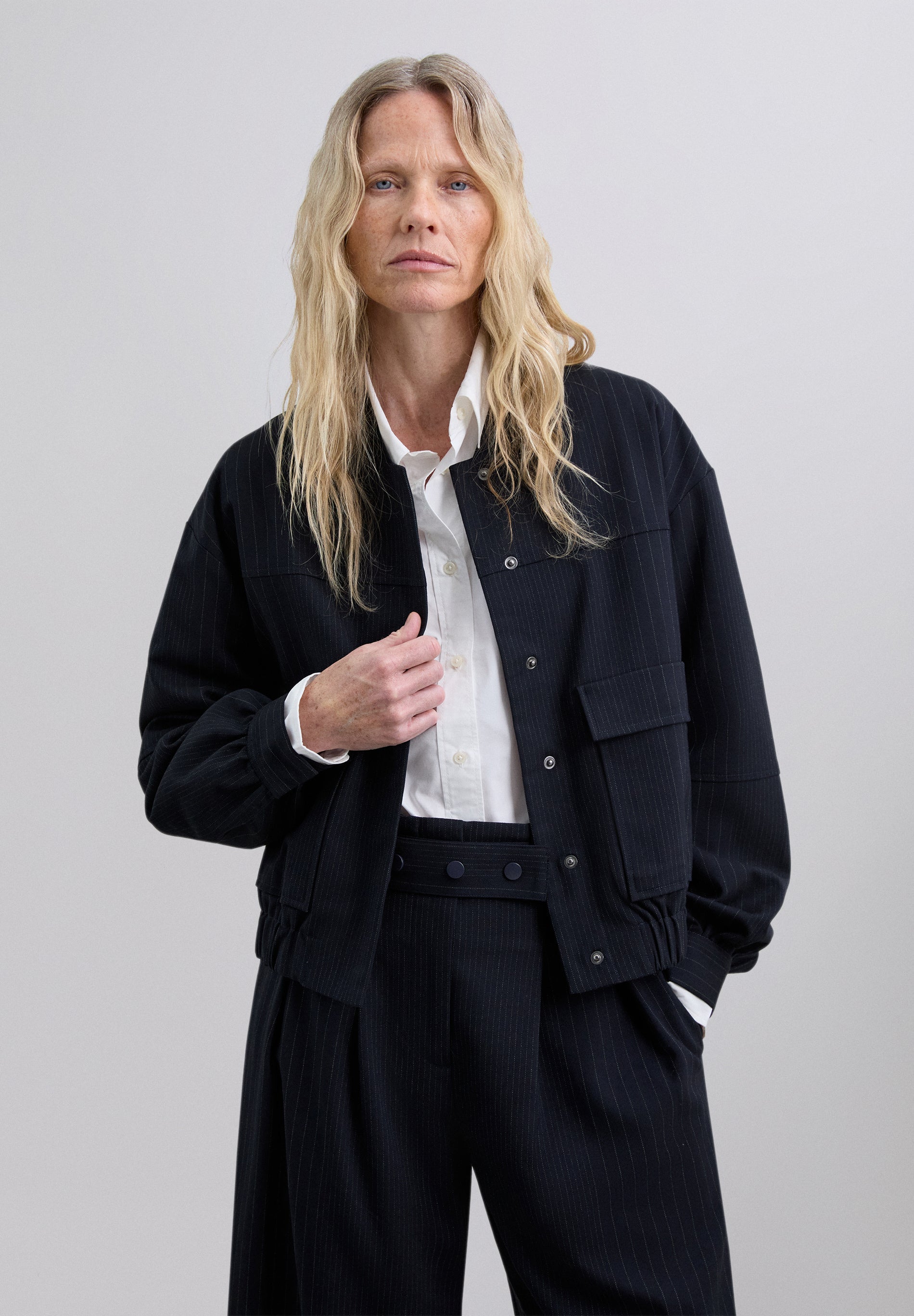 VESTE BOMBER À RAYURES TENNIS