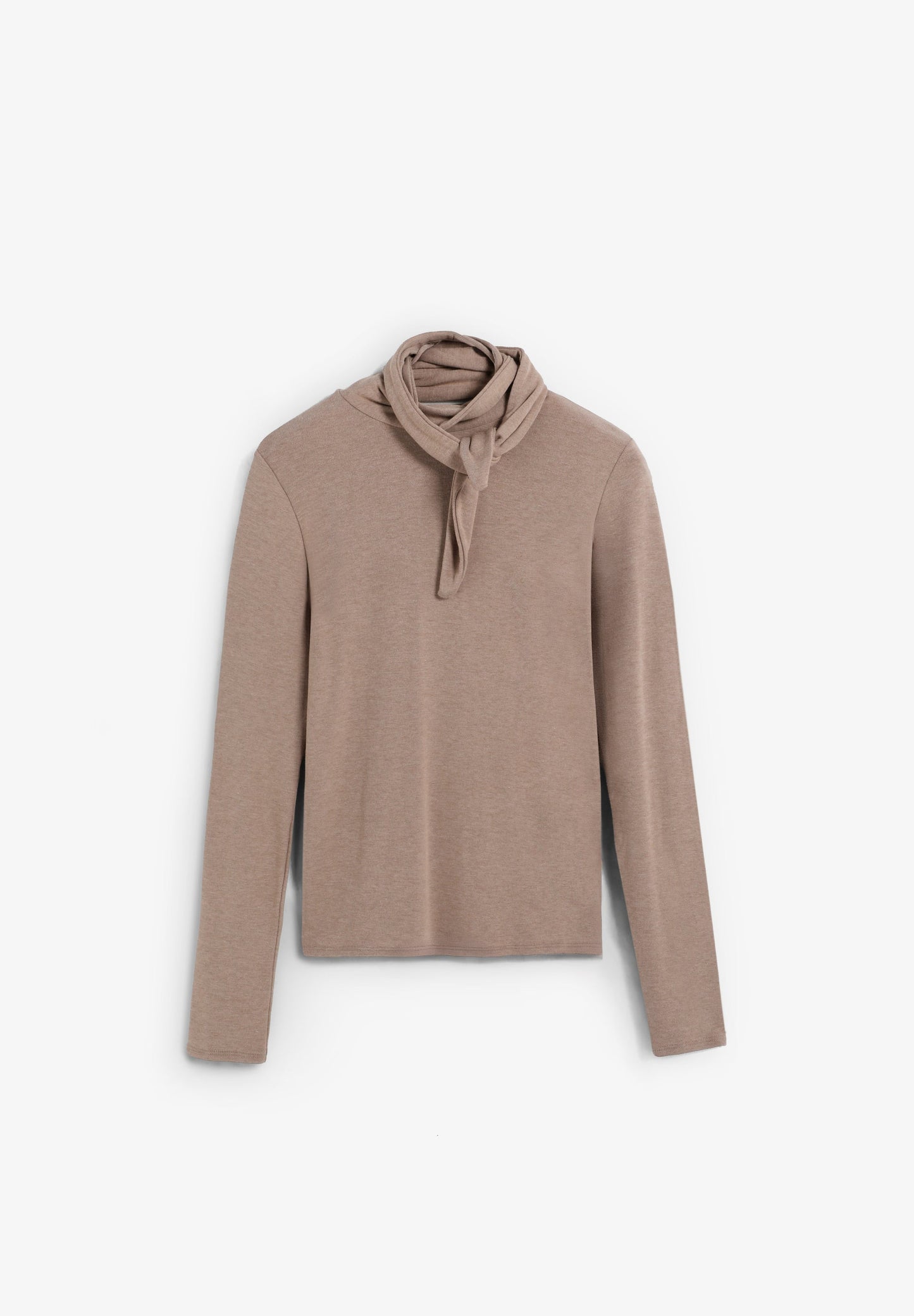 TURN-DOWN COLLAR T-SHIRT WITH TIE