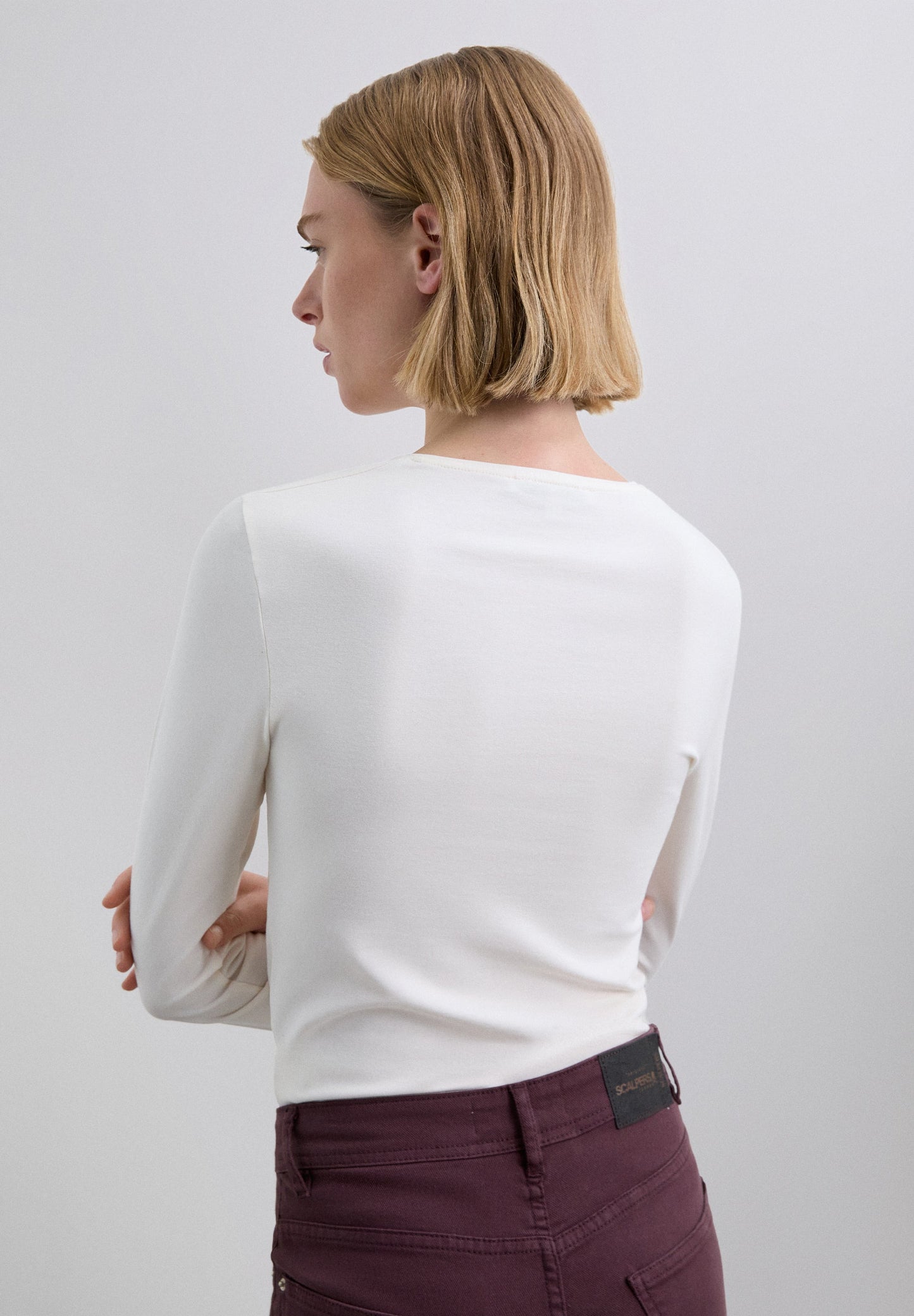 GATHERED T-SHIRT WITH VENT