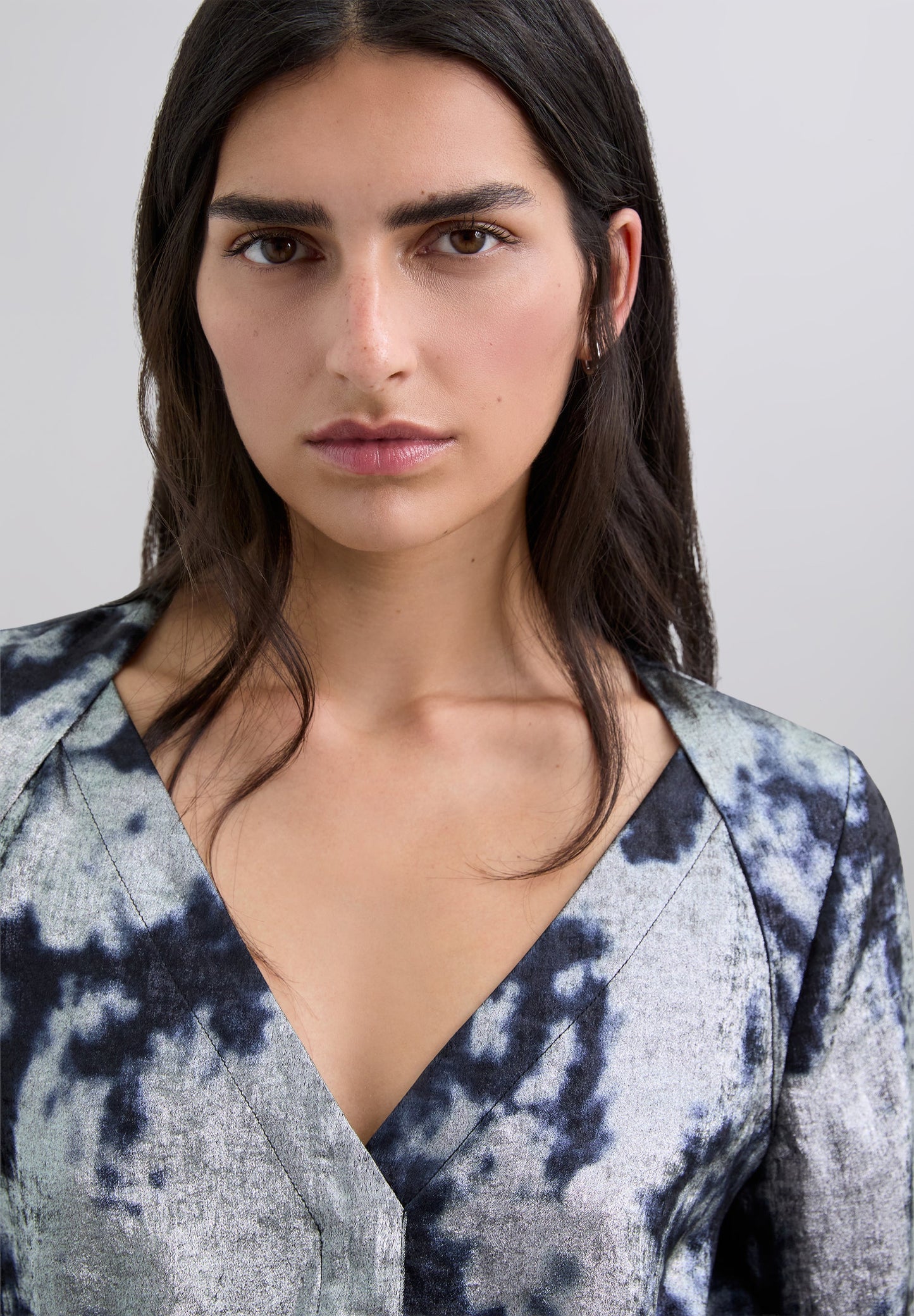 TIE-DYE-BLUSE MIT METALLIC-DETAILS