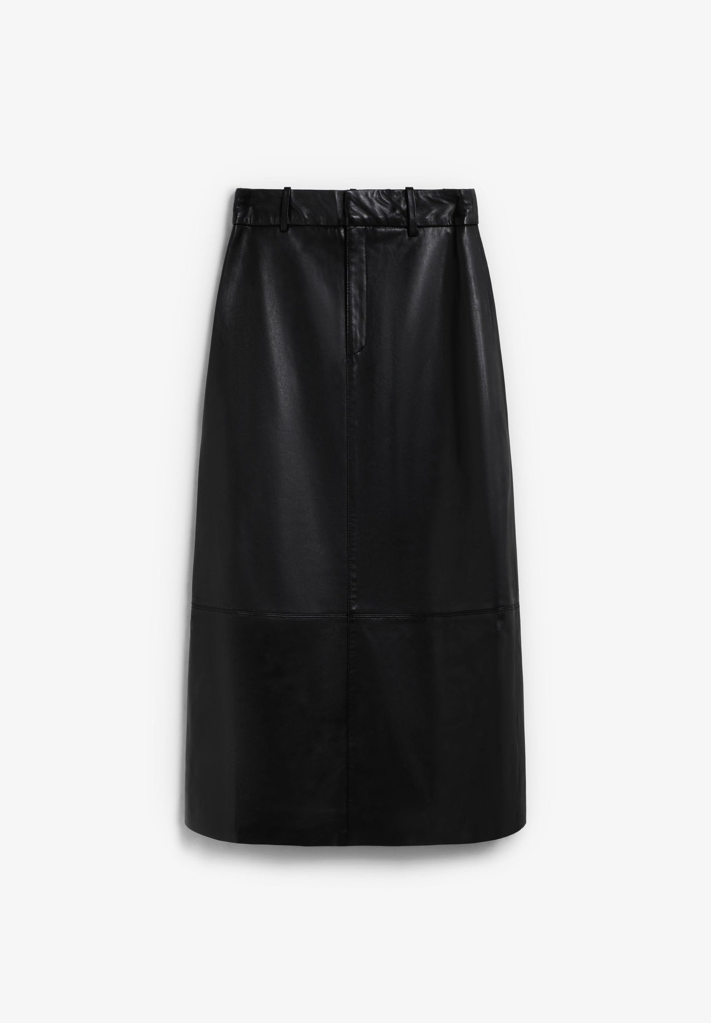 LEATHER MIDI SKIRT