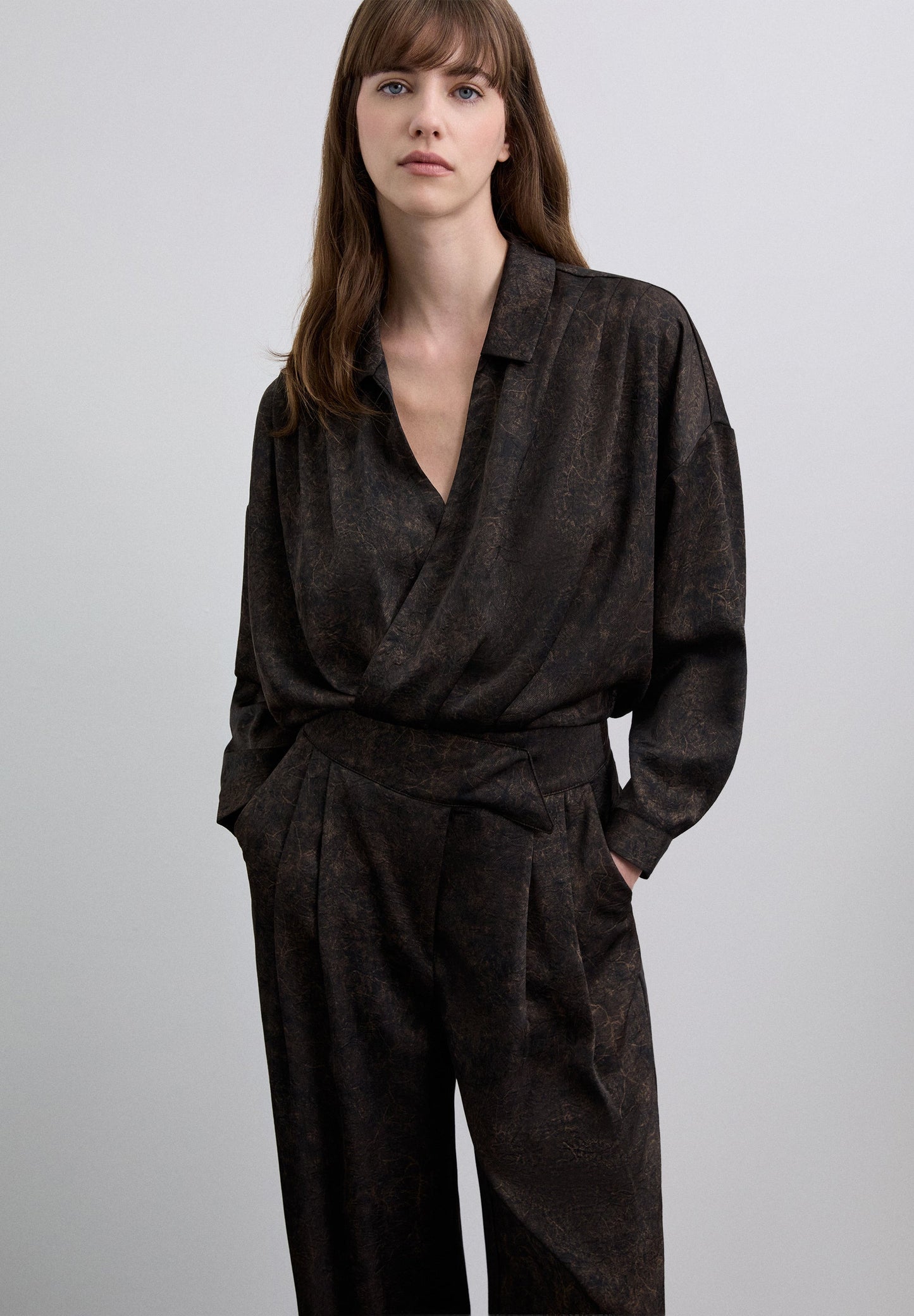 PRINTED SATIN TROUSERS