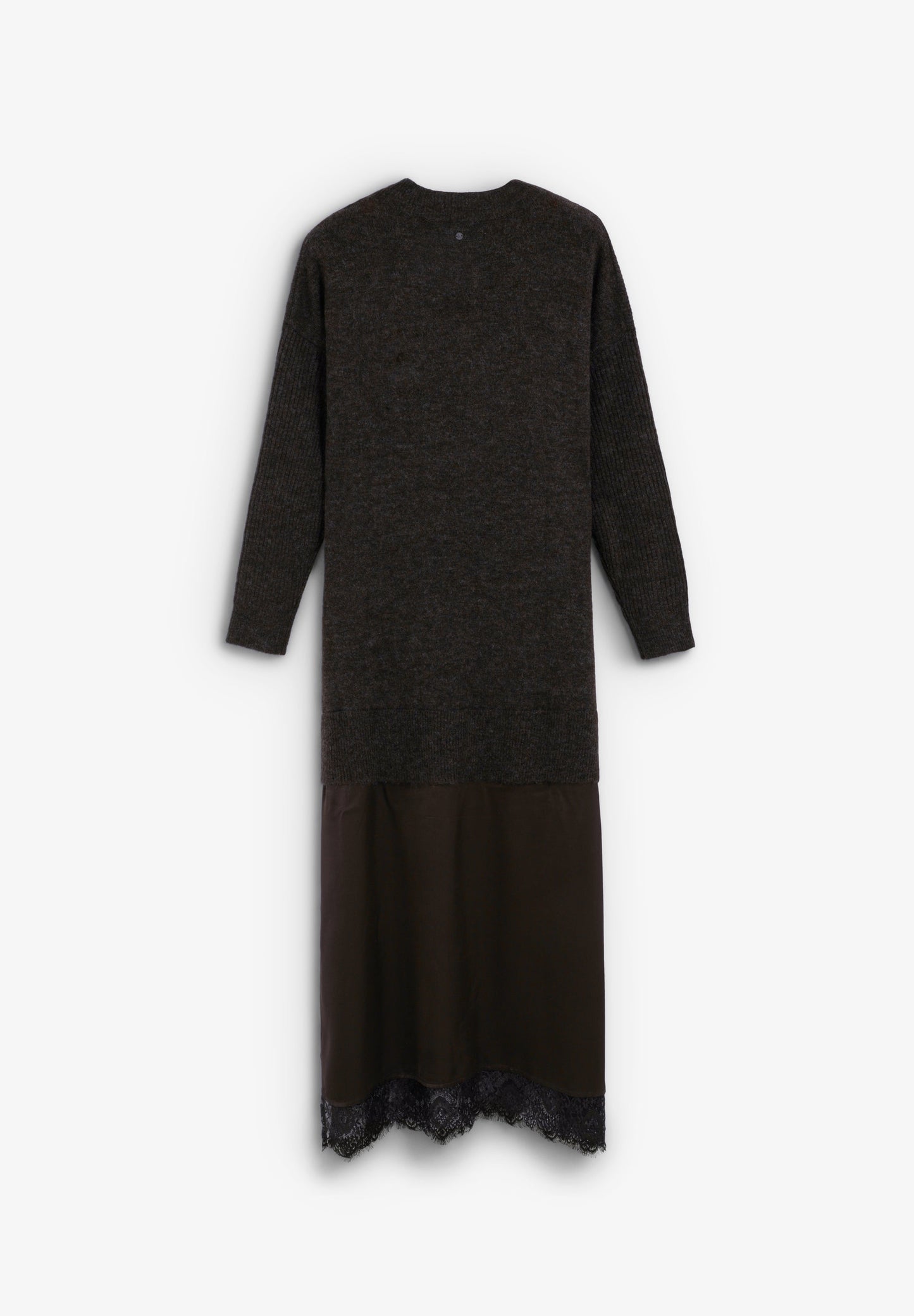 ROBE MIDI EN MAILLE AVEC DÉTAILS DE NUISETTE