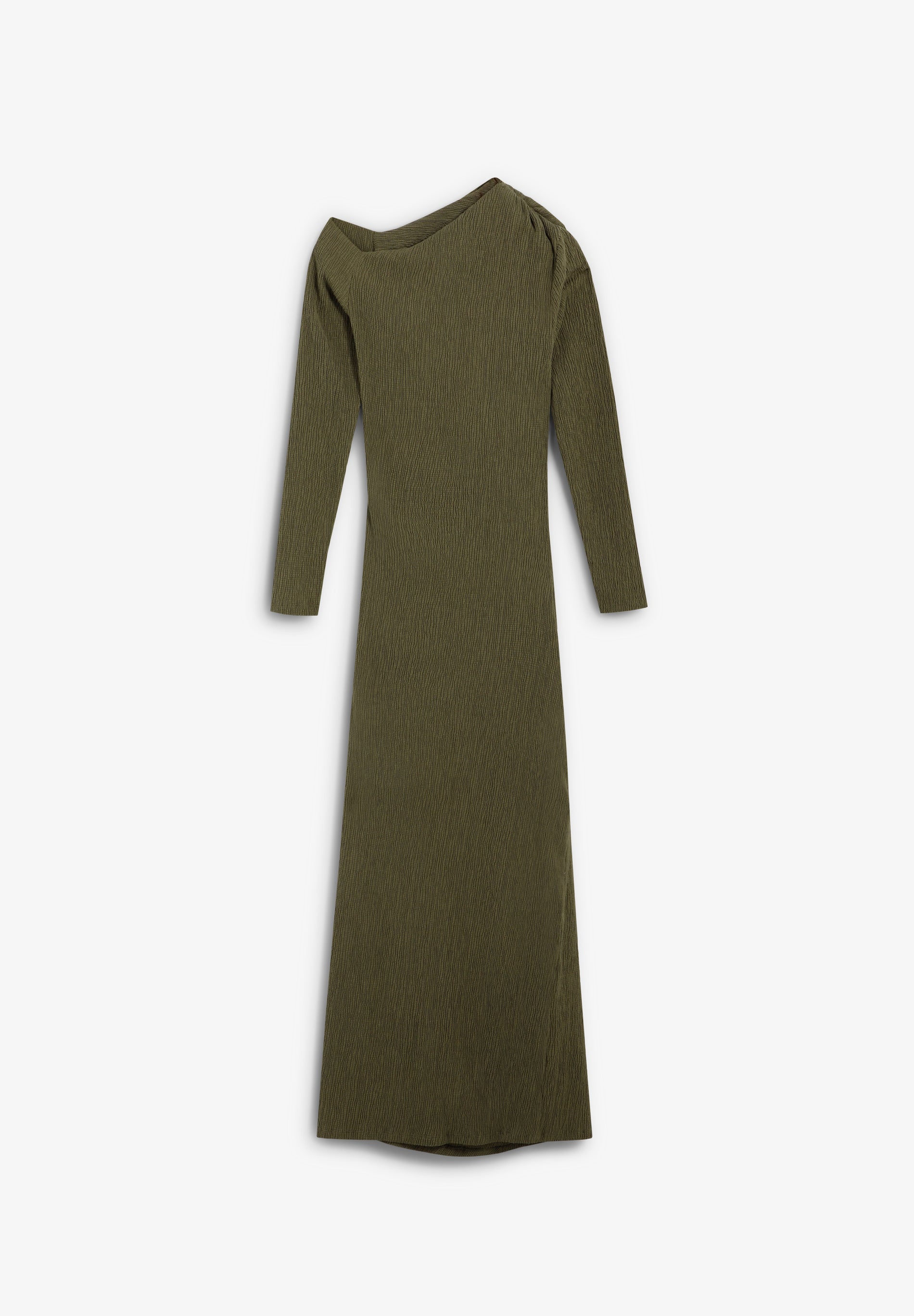 LONG ASYMMETRIC NECKLINE DRESS
