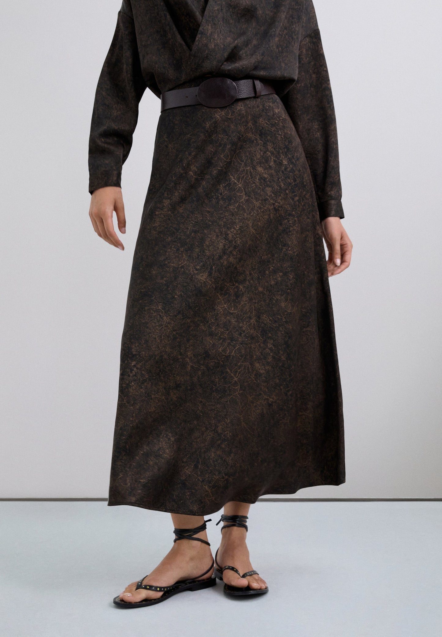 SCDARKMARBLEFOIL SKIRT