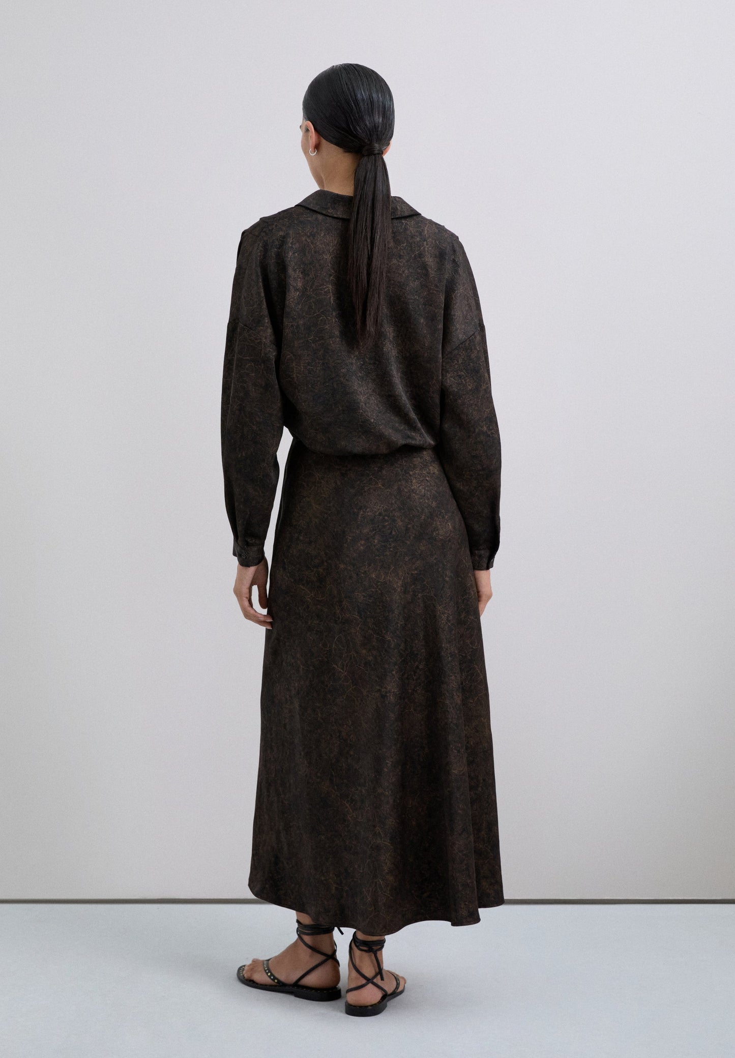 JUPE SATINÉE EFFET MARBRÉ