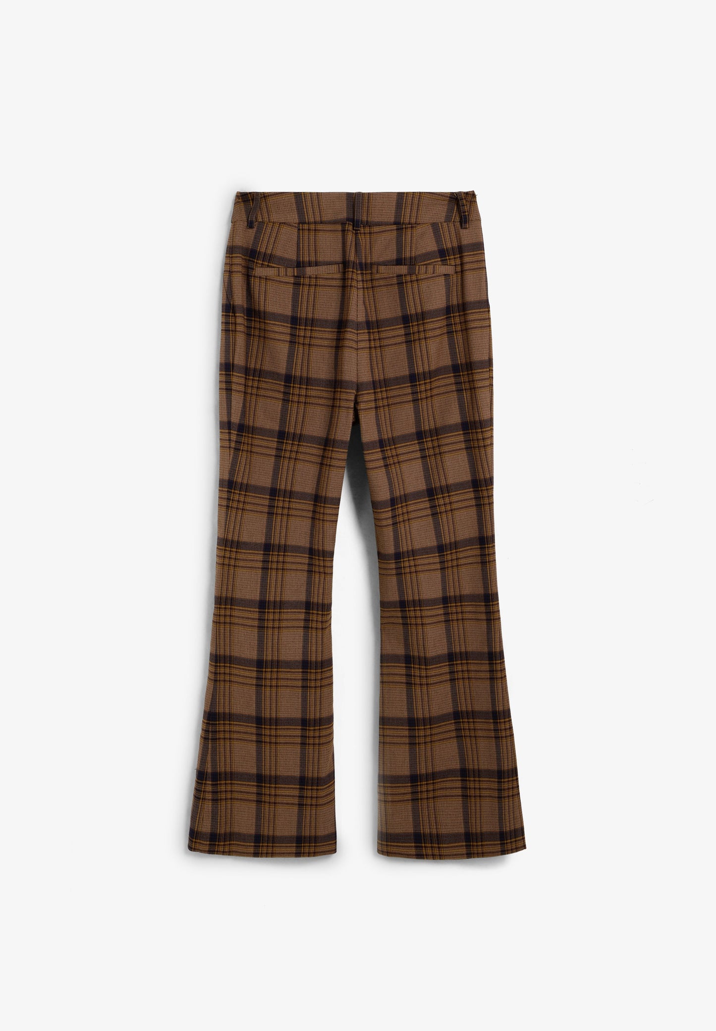 ANKLE FLARE CHECK TROUSERS