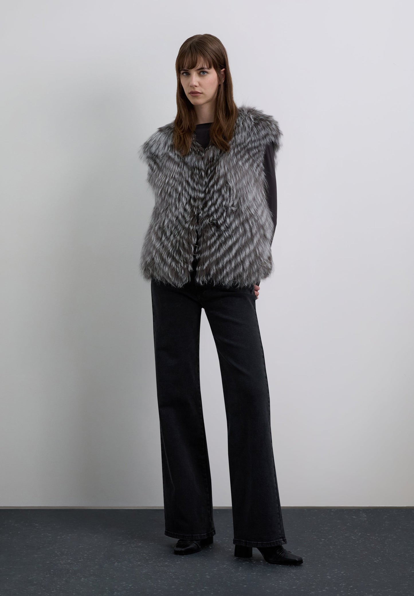 VESTE SANS MANCHES FOURRURE