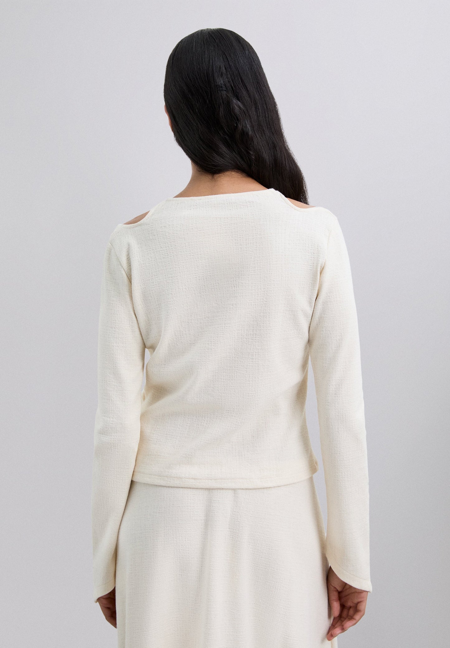 T-SHIRT LANGE MOUW ASYMMETRISCH