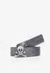 REVERSIBLE LEATHER BELT WITH SKULL