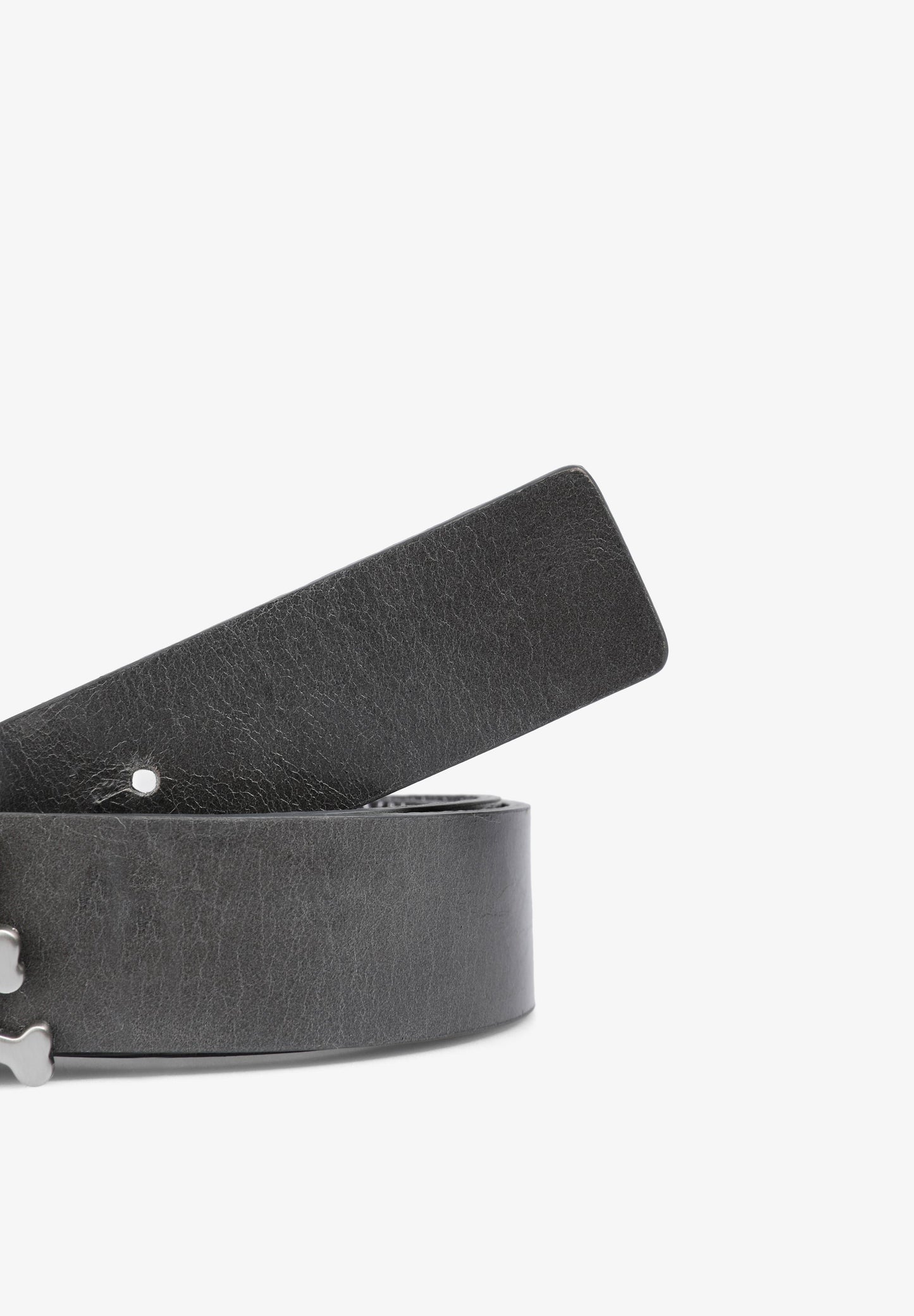 REVERSIBLE LEATHER BELT WITH SKULL