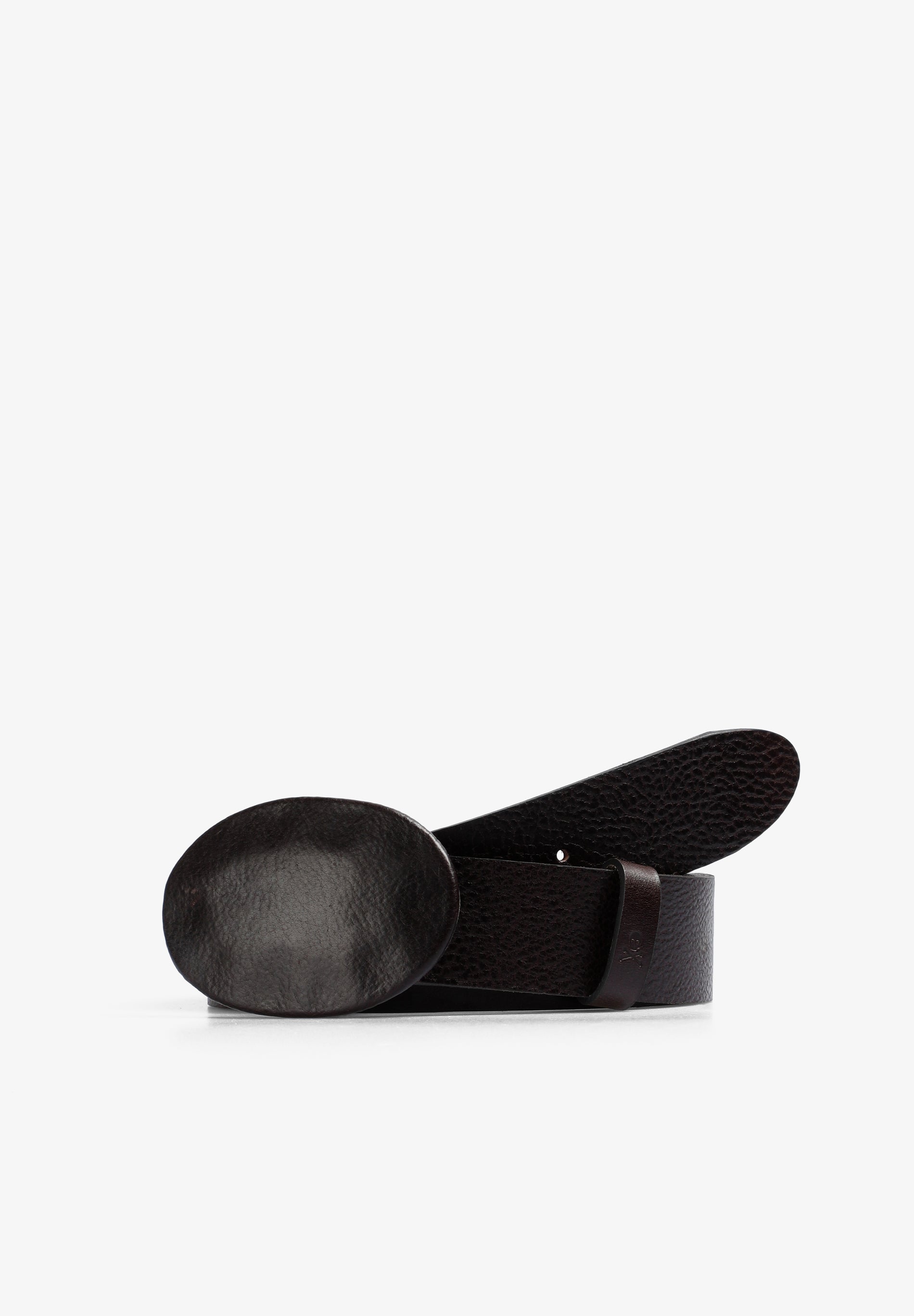LEATHER BELT WITH OVAL BUCKLE